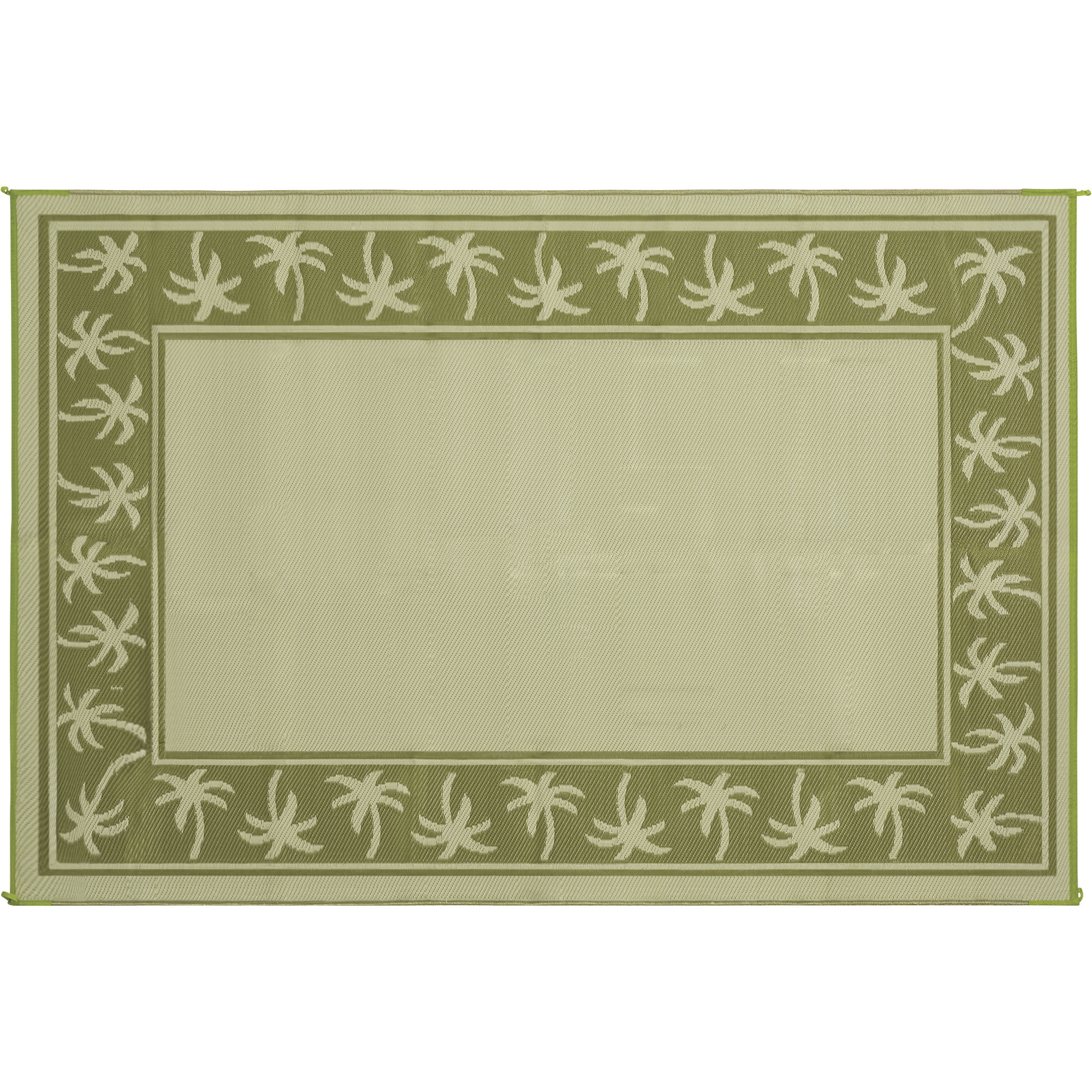 Outdoor Reversible Patio/RV Mat, 6ft. x 9ft., Tropical, Green/Cream