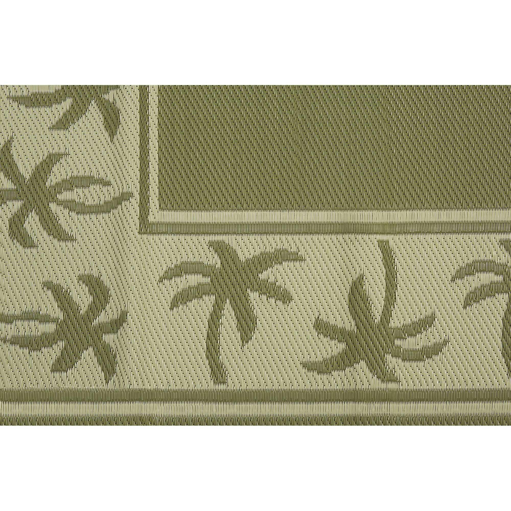 Outdoor Reversible Patio/RV Mat, 6ft. x 9ft., Tropical, Green/Cream