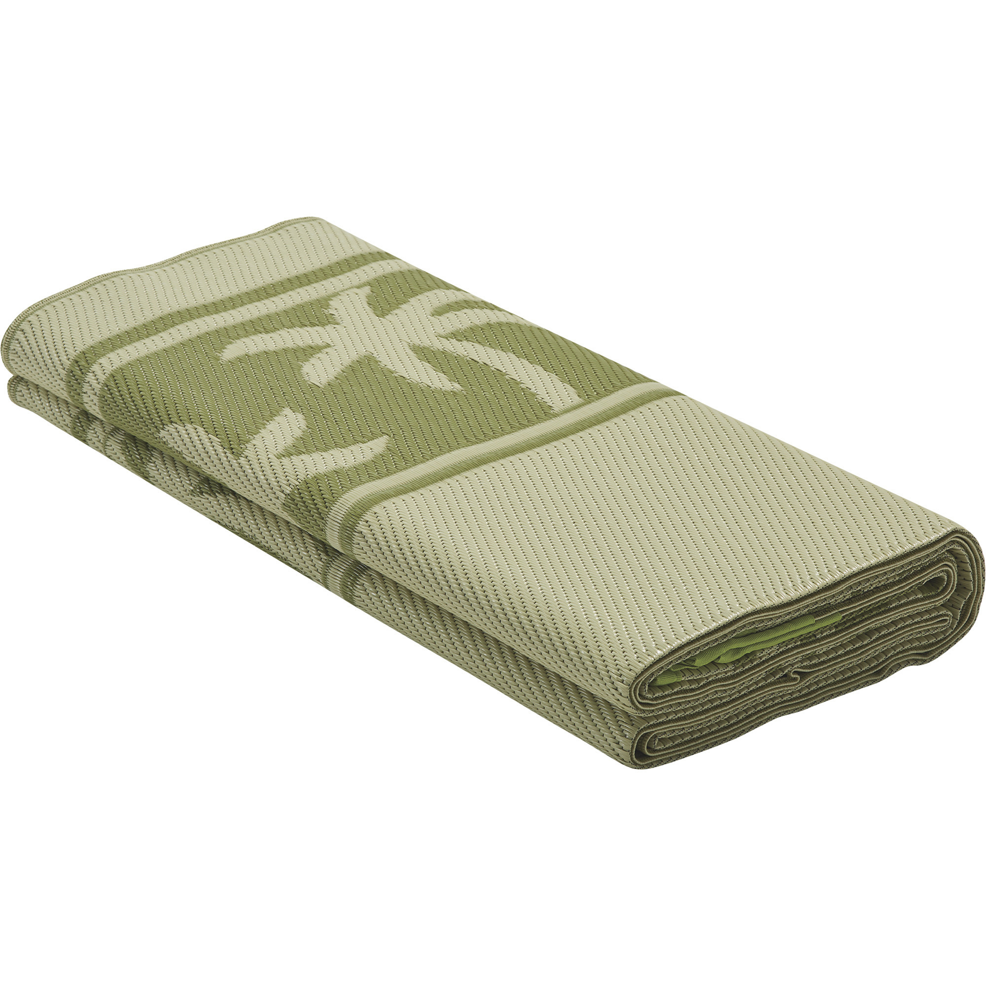 Outdoor Reversible Patio/RV Mat, 9ft. x 12ft. — Tropical, Green