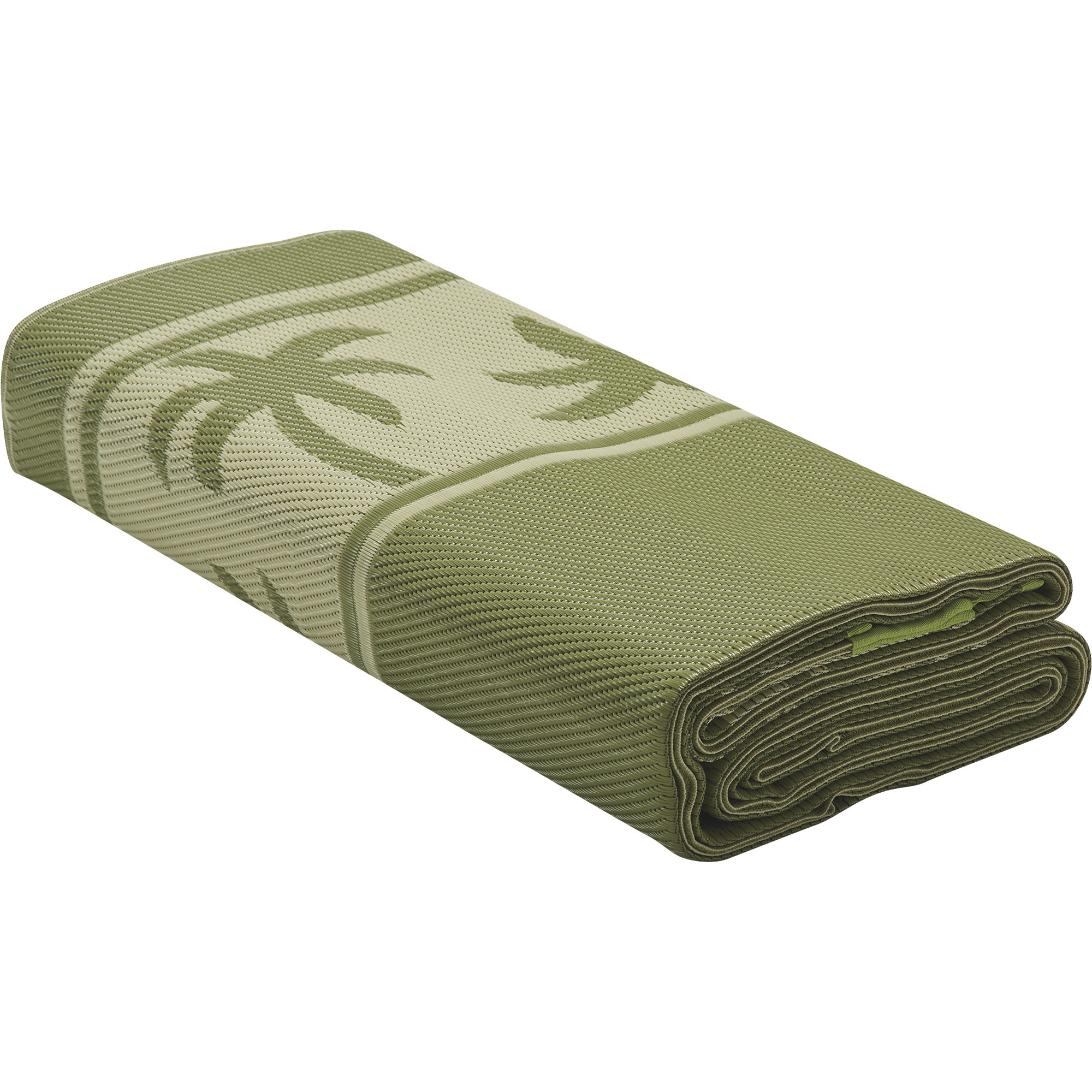 Reversible Outdoor Patio/RV Mat, 9ft. x 18ft., Tropical Print, Green