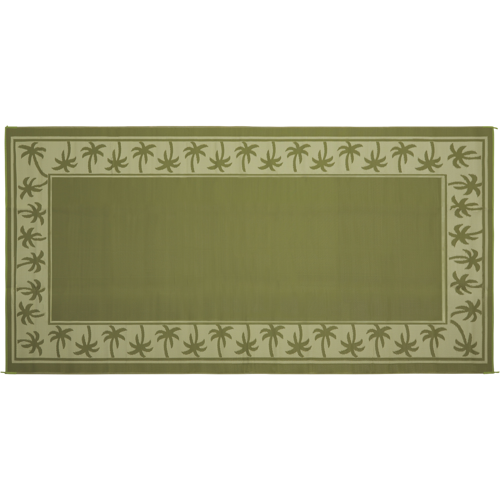 Reversible Outdoor Patio/RV Mat, 9ft. x 18ft., Tropical Print, Green
