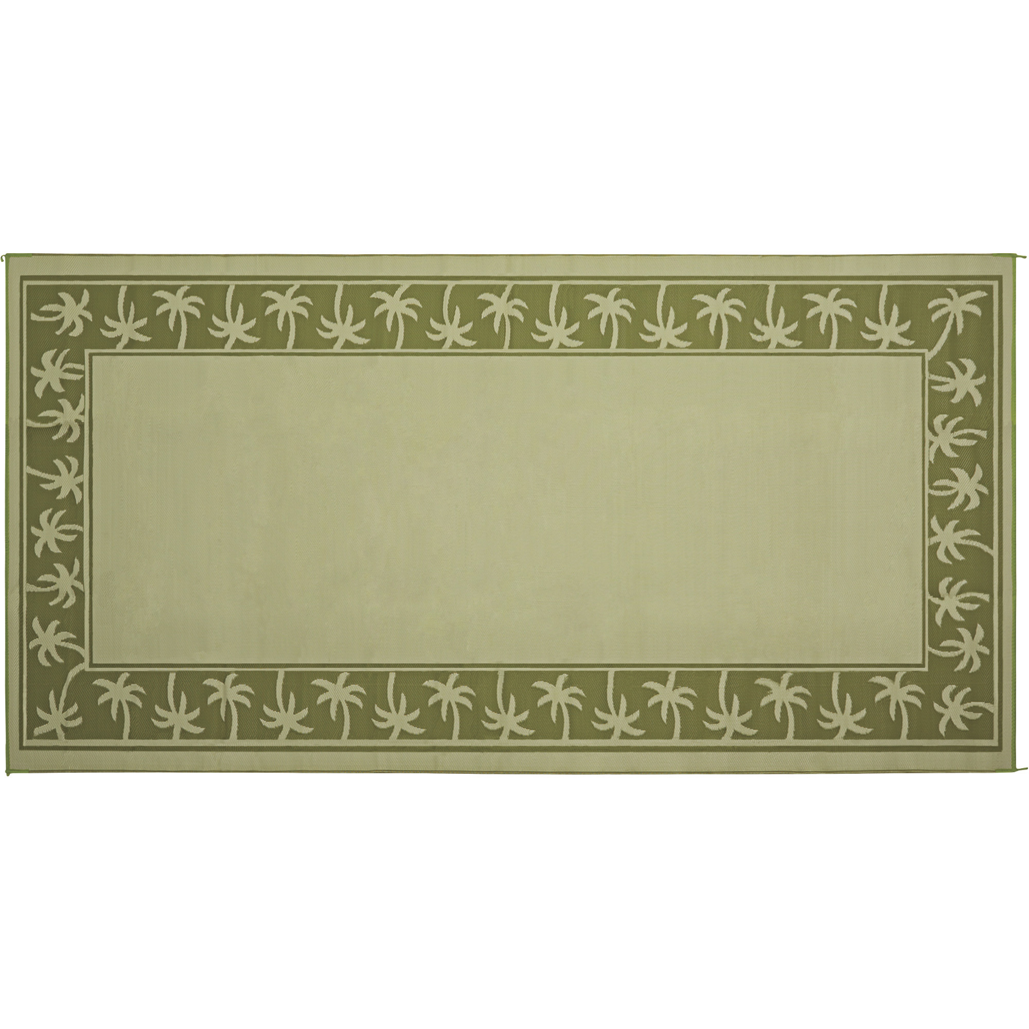 Reversible Outdoor Patio/RV Mat, 9ft. x 18ft., Tropical Print, Green