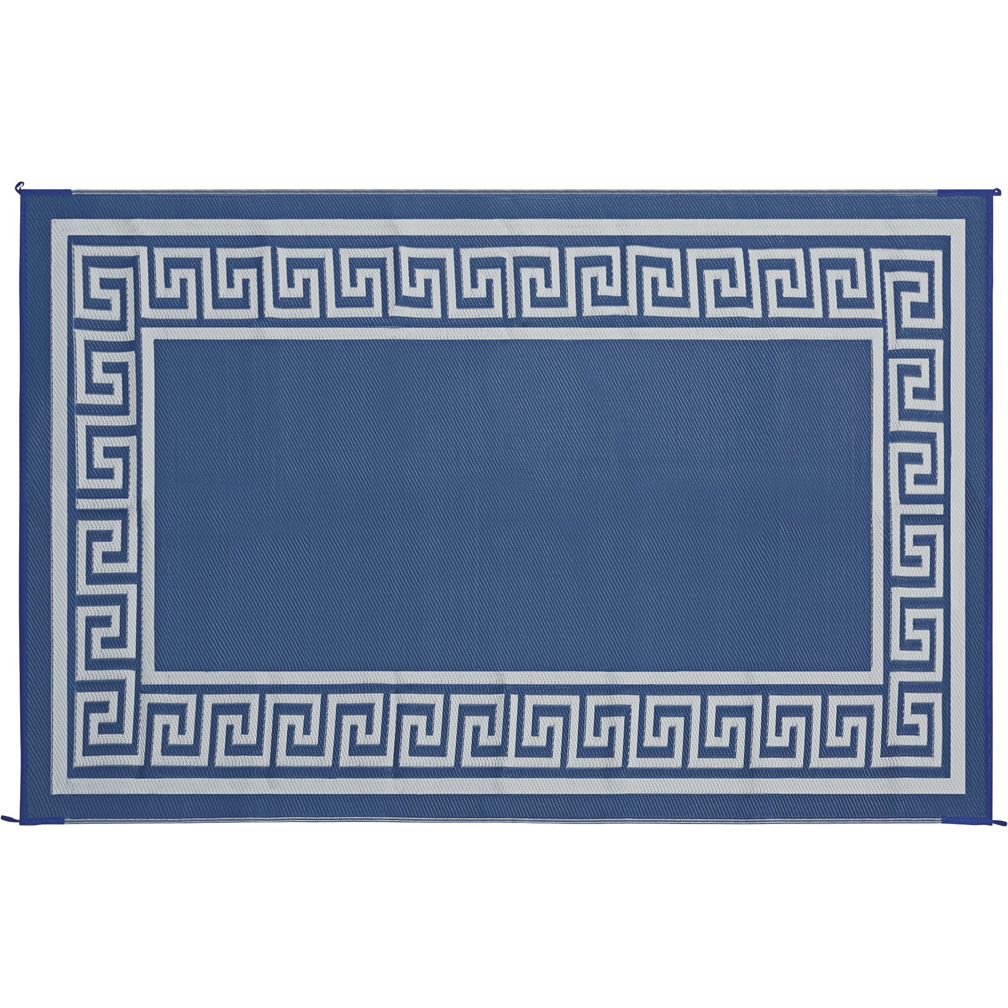 Outdoor Reversible Patio/RV Mat — Blue/White