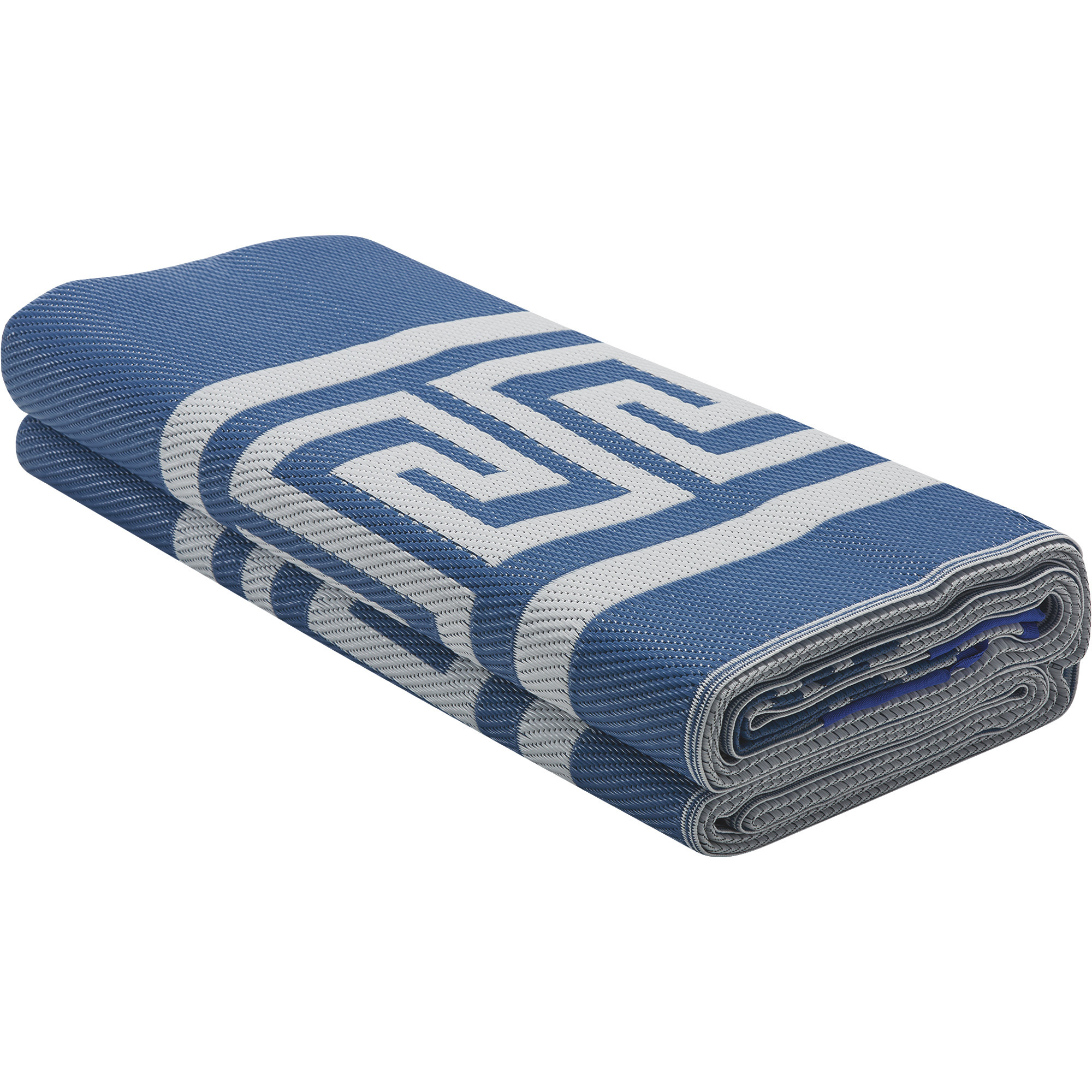 Outdoor Reversible Patio/RV Mat, 9ft. x 18ft. — Blue/White Northern Tool