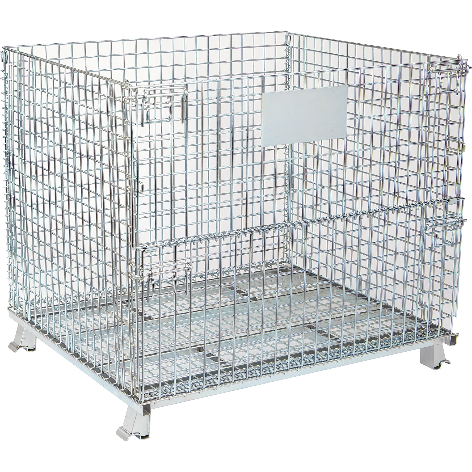 Wire Container Round Tekrite Collapsible Wire Container, 48in.L x 40in.W x 42in.H, 4000-Lb ...