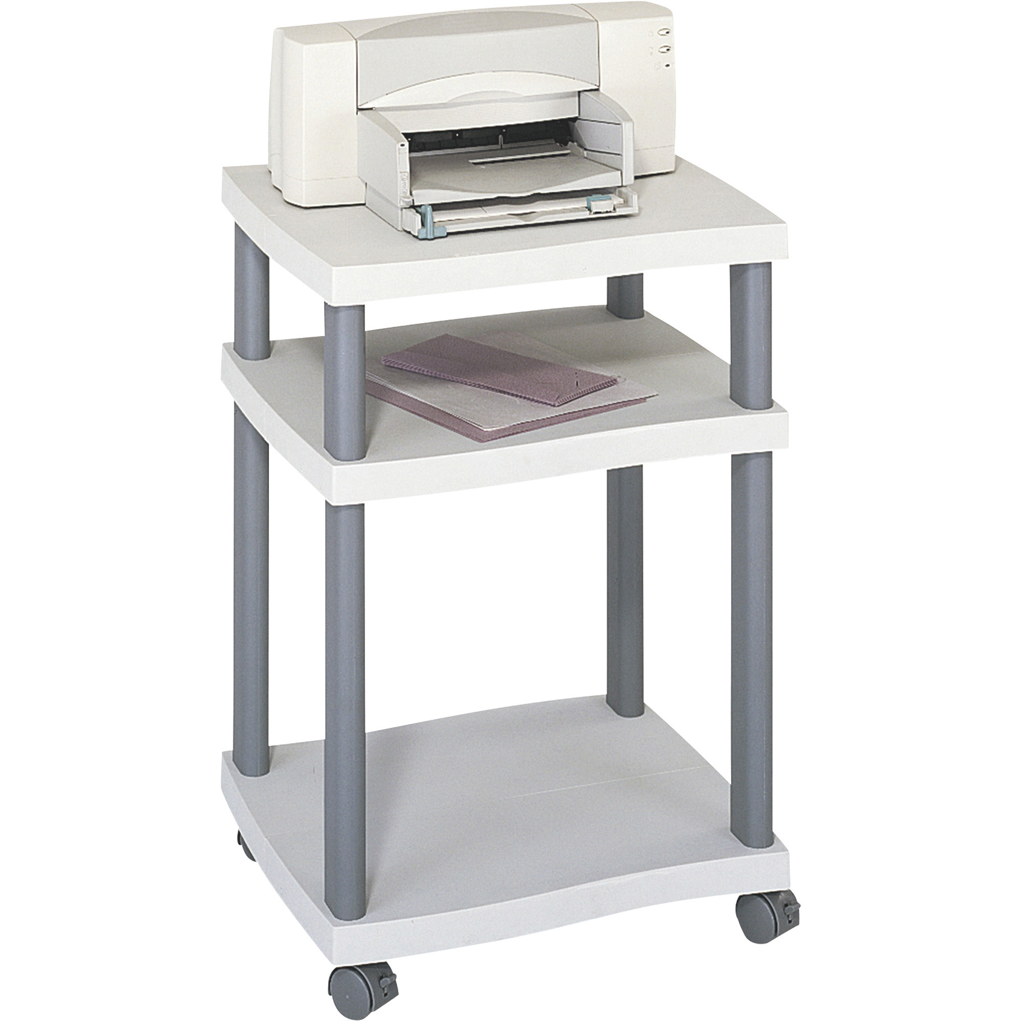Safco Wave Deskside Printer Stand, Gray, 20in.W x 17 1/2in.D x 29 1/4in.H, Model# 1860GR
