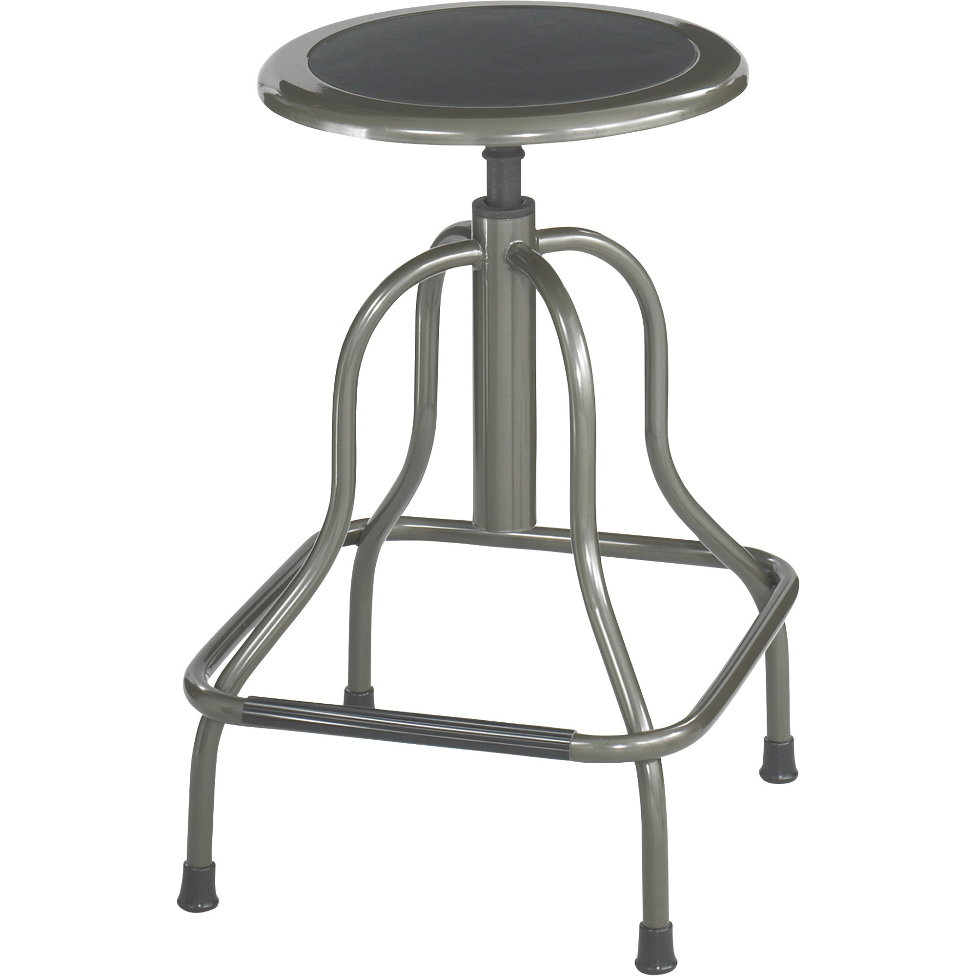 Safco Diesel High Base Industrial Stool, 16in. Dia. x 22-27in.H, Black, Model# 6665