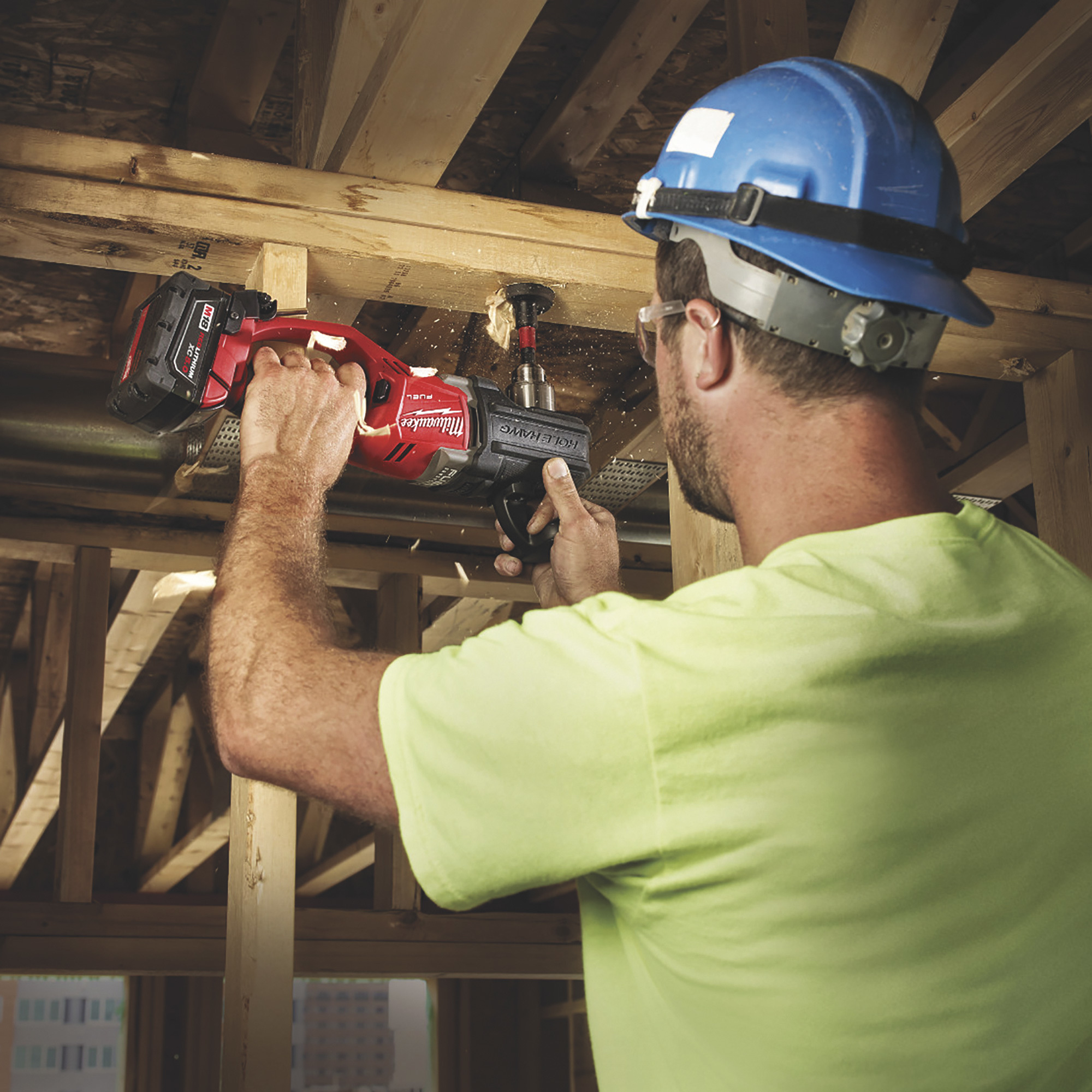 Milwaukee M18 FUEL LiIon Cordless Hole Hawg Right Angle Drill Kit With