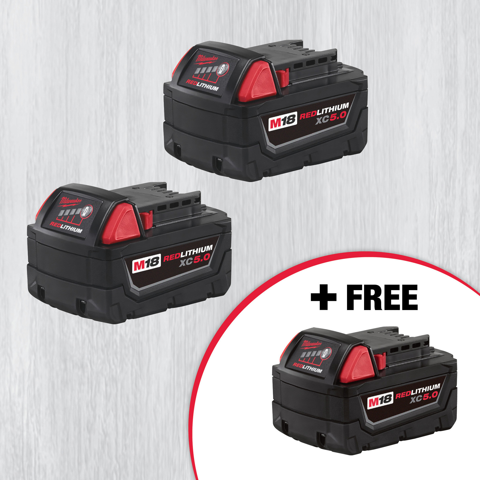 SPECIAL BUY! Milwaukee M18 RedLithium XC5.0 Extended Capacity Battery 2 ...