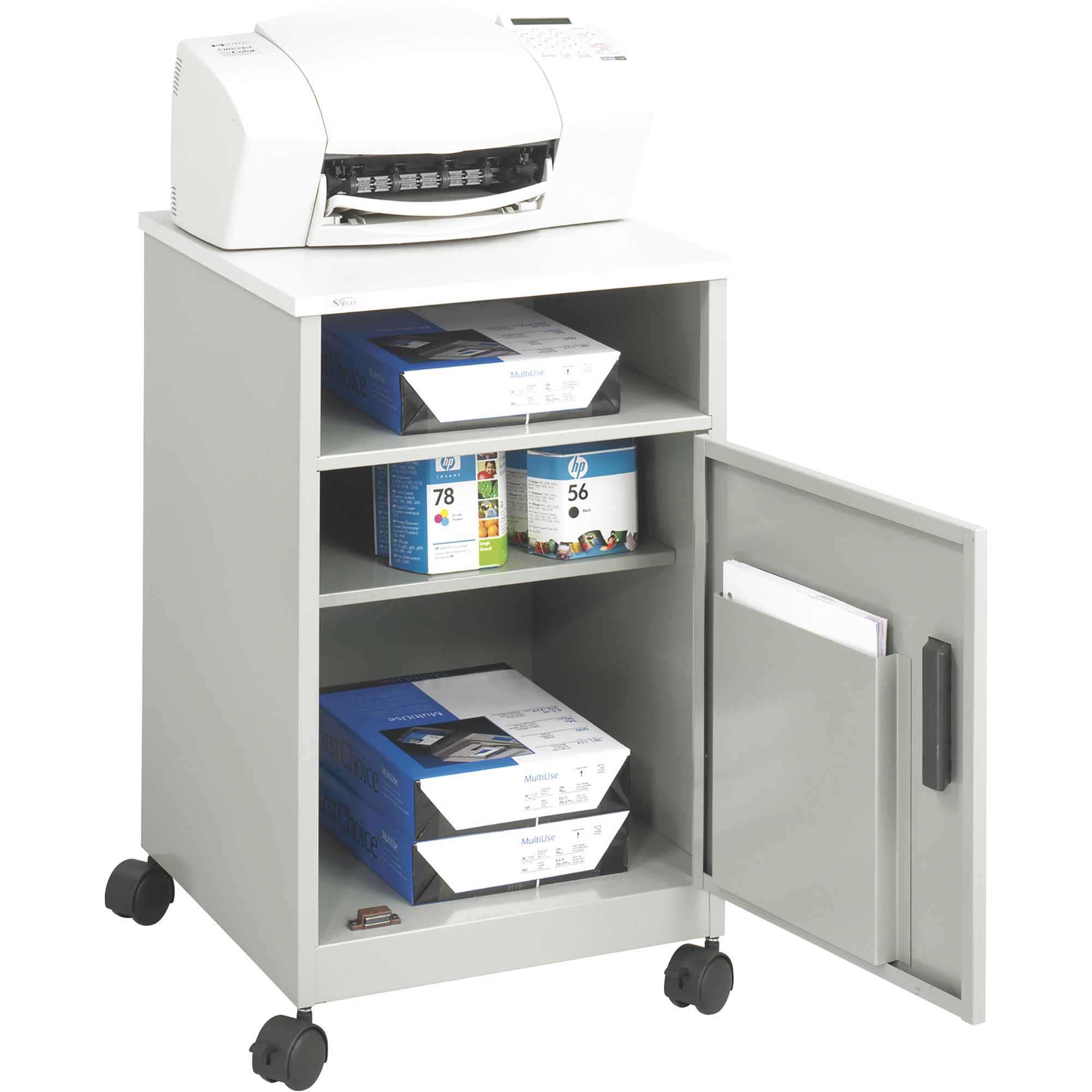 Safco Compact Machine Stand, Gray, Model# 1871GR