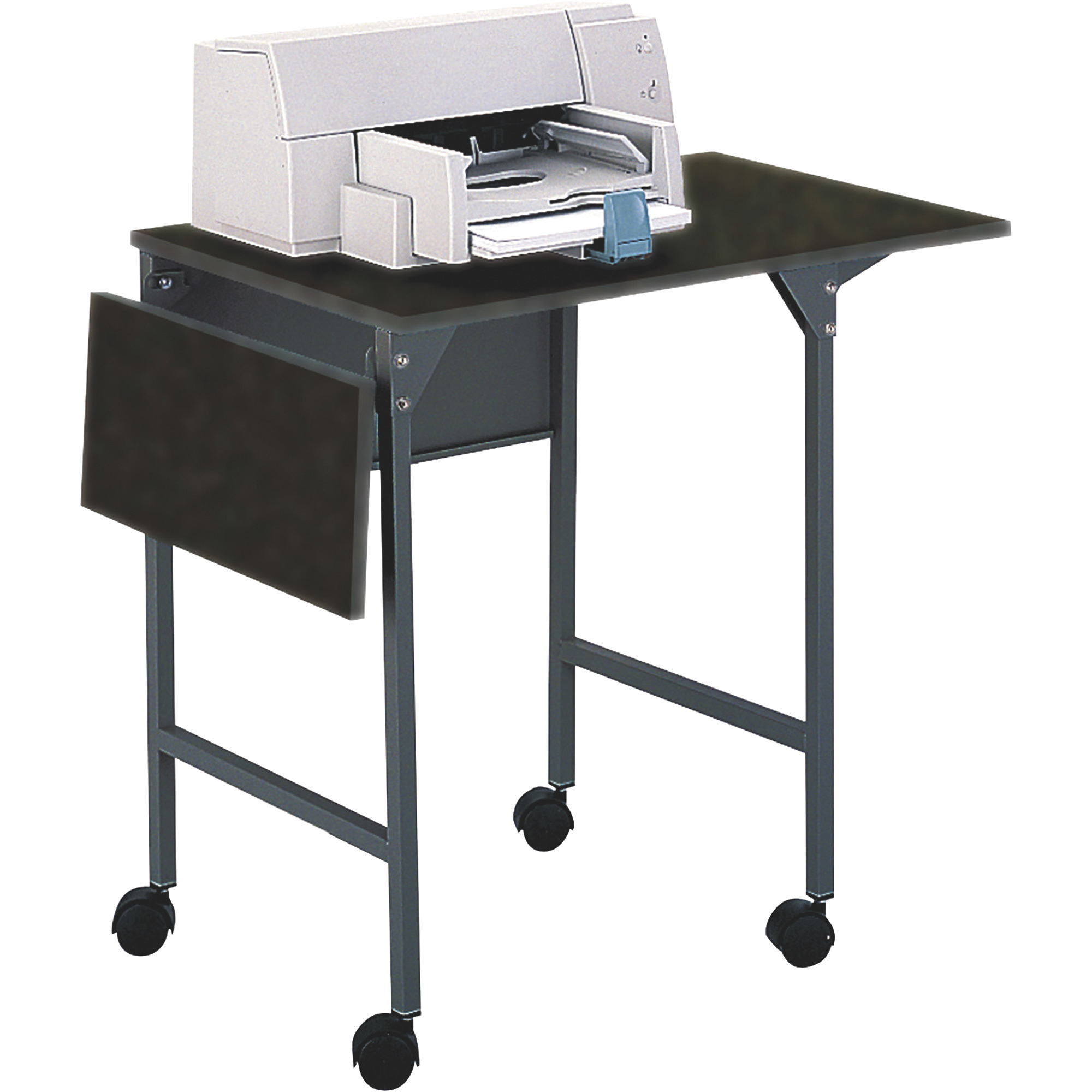 Safco Machine Stand with Drop Leaves, Black, Model# 1876BL