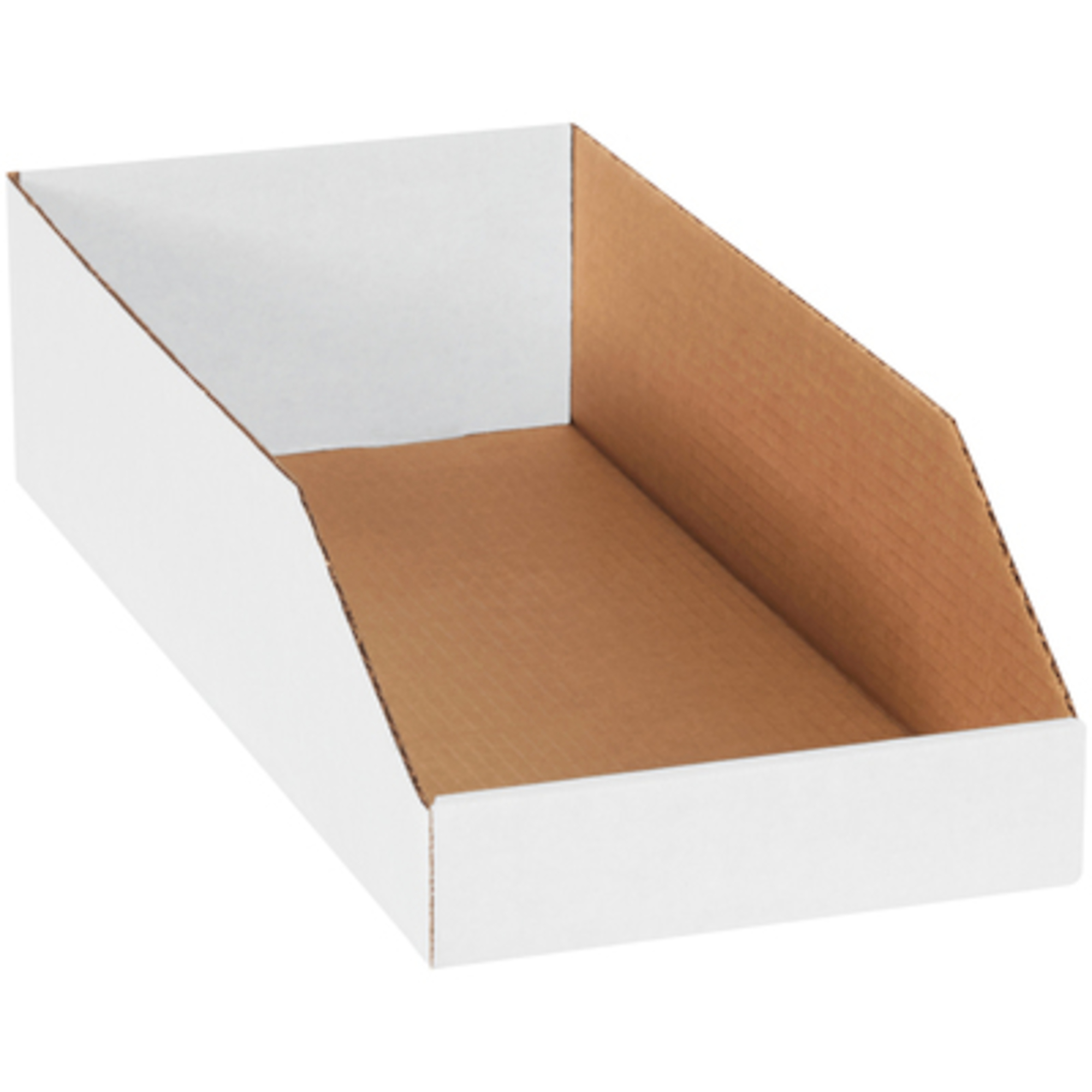 Stock Packaging White Bin Boxes — 8in. x 18in. x 4.5in., 50 Pcs, Model# BINBWZ818