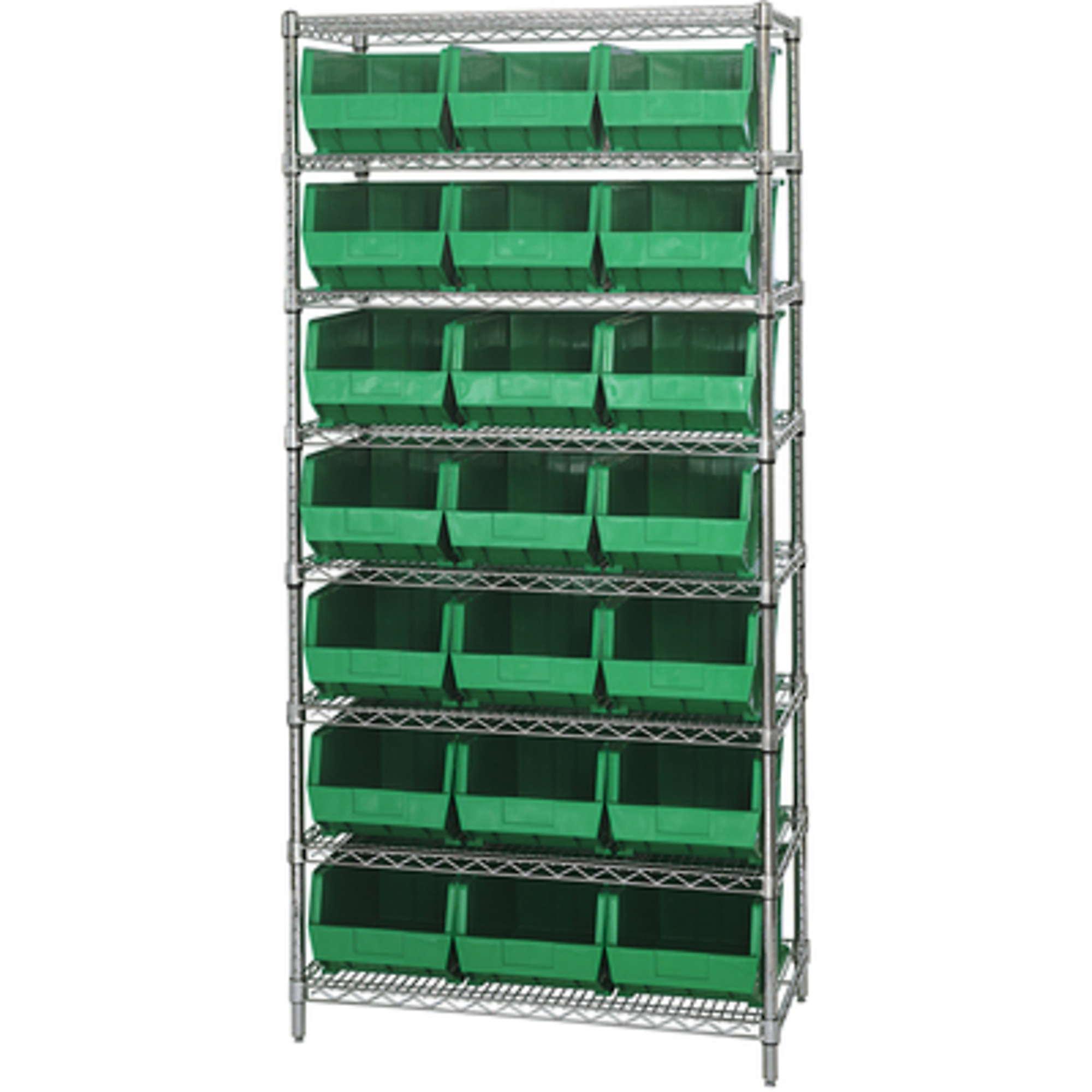 36 x 18 x 74in. - 8 SWSU with (21) Green Bins 1/CS, Height 74 in, Width 18 in, Bins Included (qty.) 1 Model# WSBQ225G