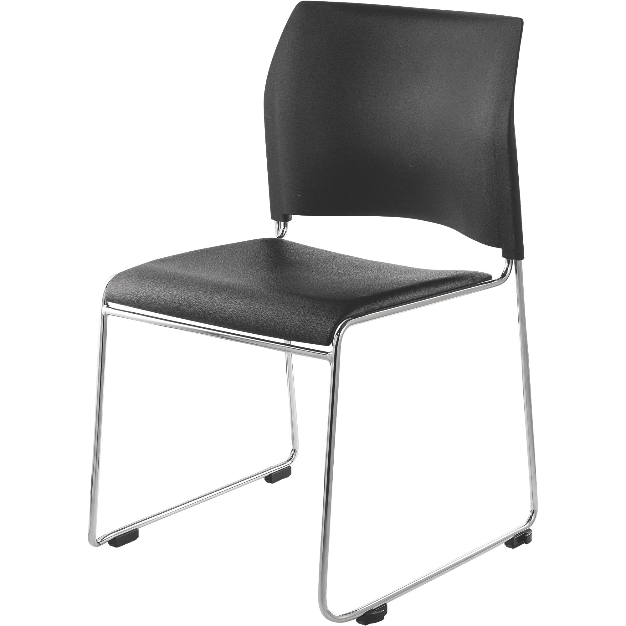 National Public Seating Vinyl Stacking Chair, Black, Model# 8710-11-10