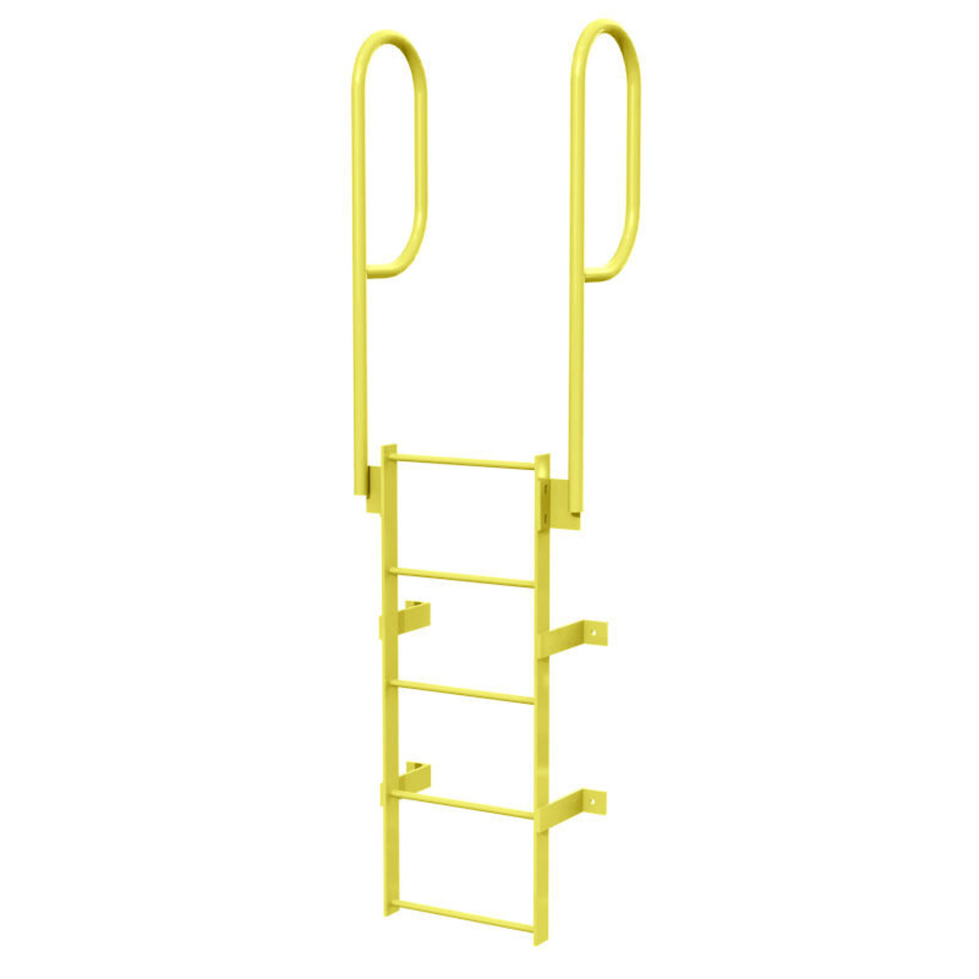 Ballymore, 5 Step Fixed Access Ladder with Walk-thru Rails, Height 102 ft, Capacity 350 lb, Material Carbon Steel, Model# WLFS0205-Y