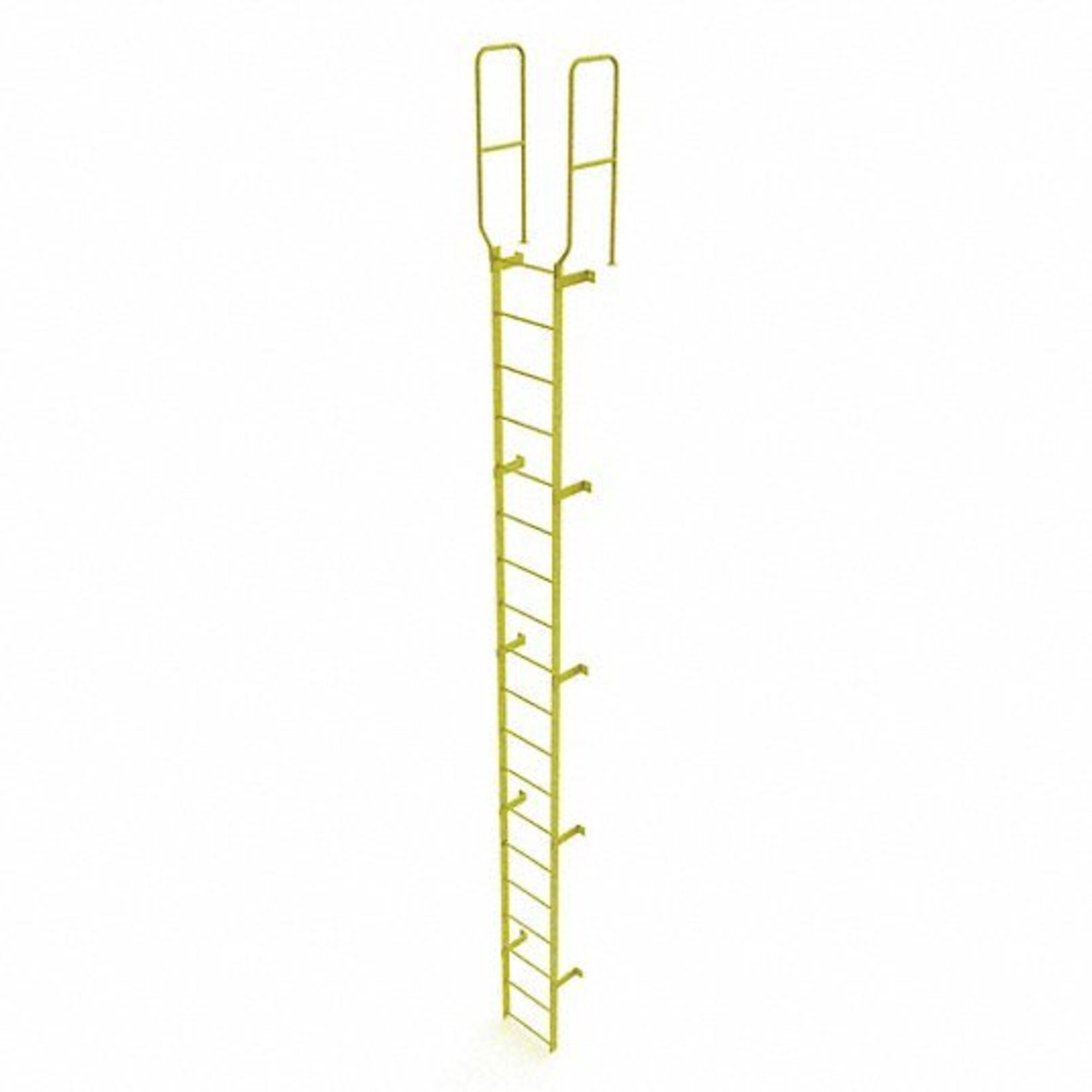 Ballymore, 19 Step Fixed Access Ladder with Walk-thru Rails, Height 270 ft, Capacity 350 lb, Material Carbon Steel, Model# WLFS0219-Y