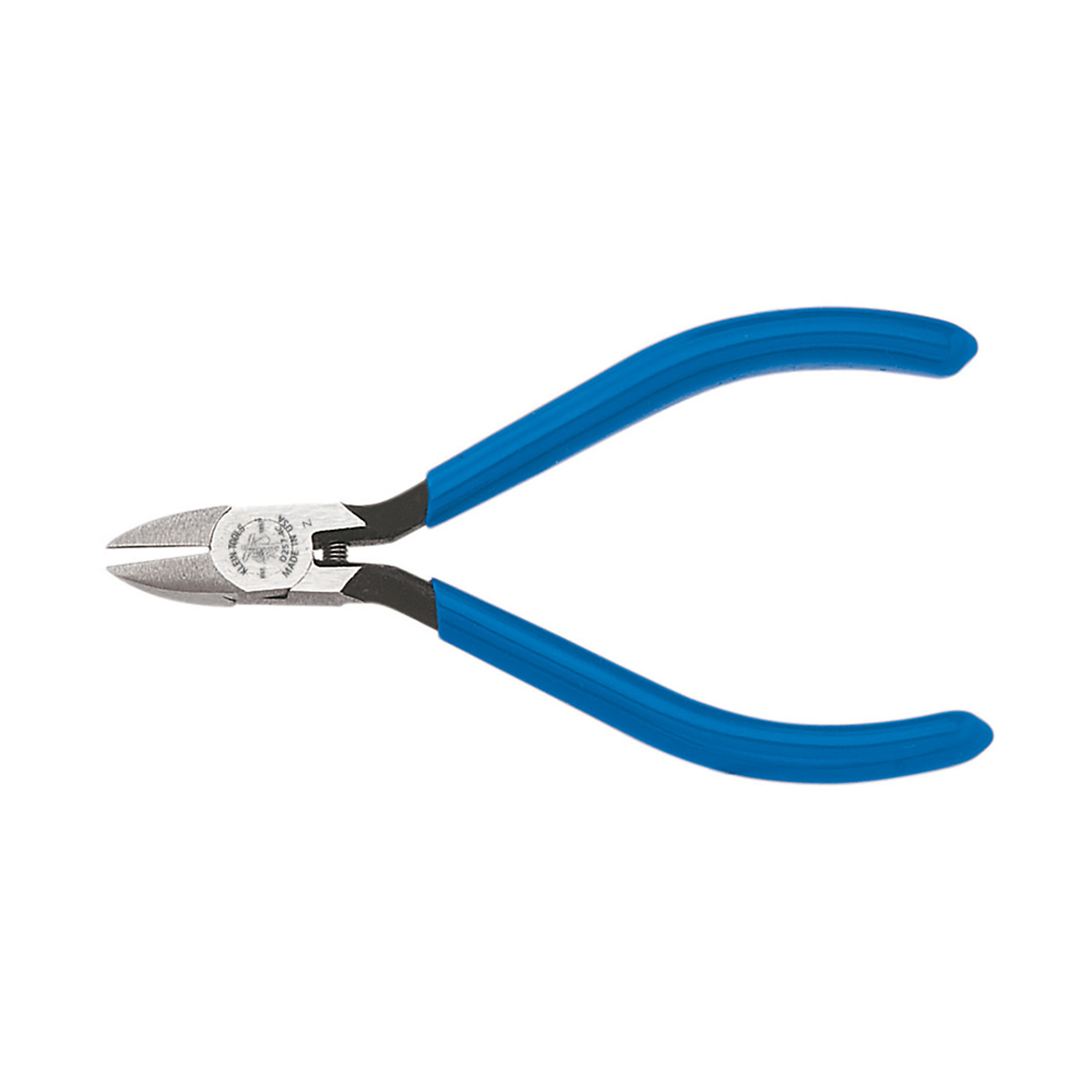 Klein Tools, Diagonal Cutting Pliers, Electronics, Tapered Nose, Pieces (qty.) 1 Material Steel, Jaw Capacity 0.44 in, Model# D257-4C
