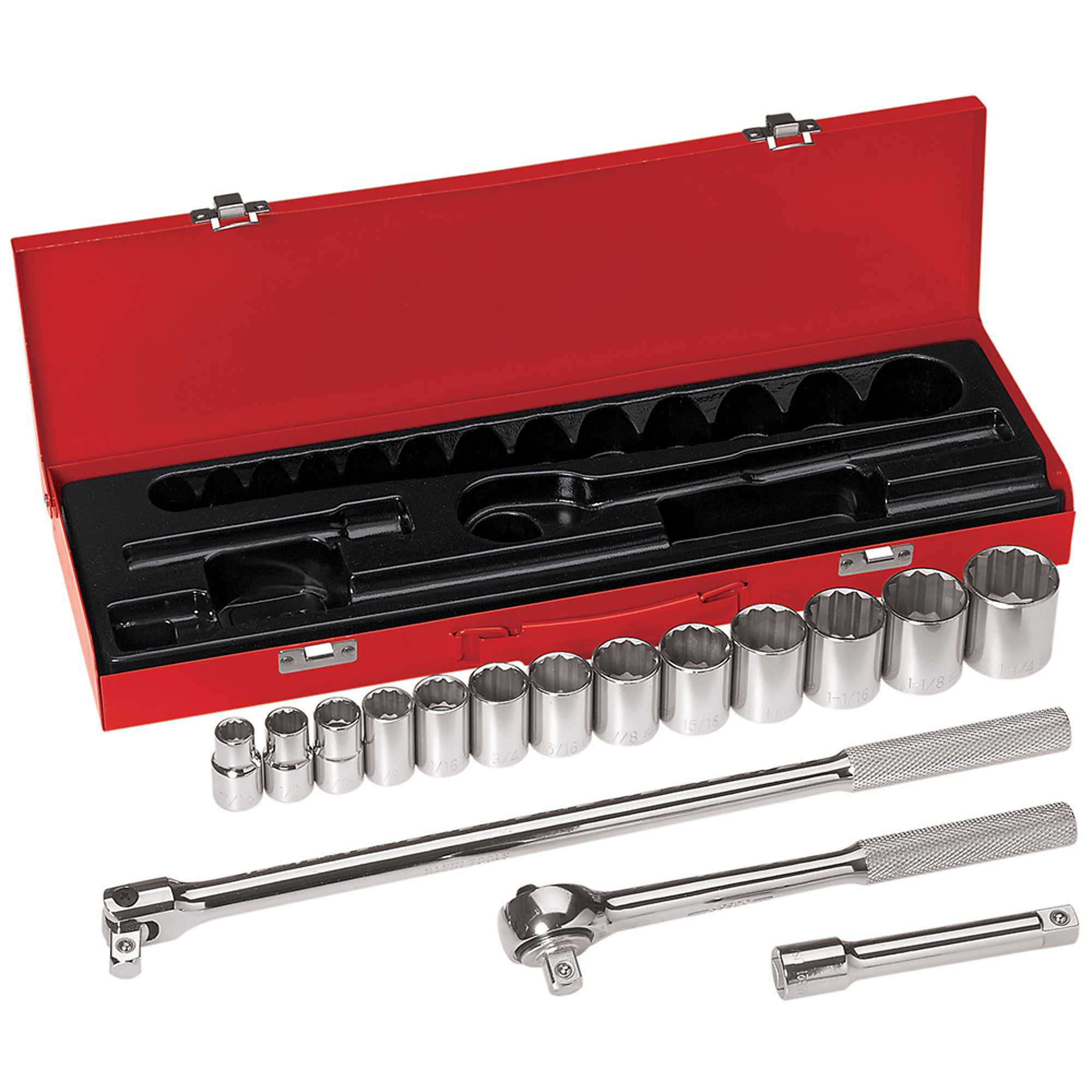 Klein Tools, 1/2in. Drive Socket Wrench Set, 16-Piece, Pieces (qty.) 16 Model# 65512