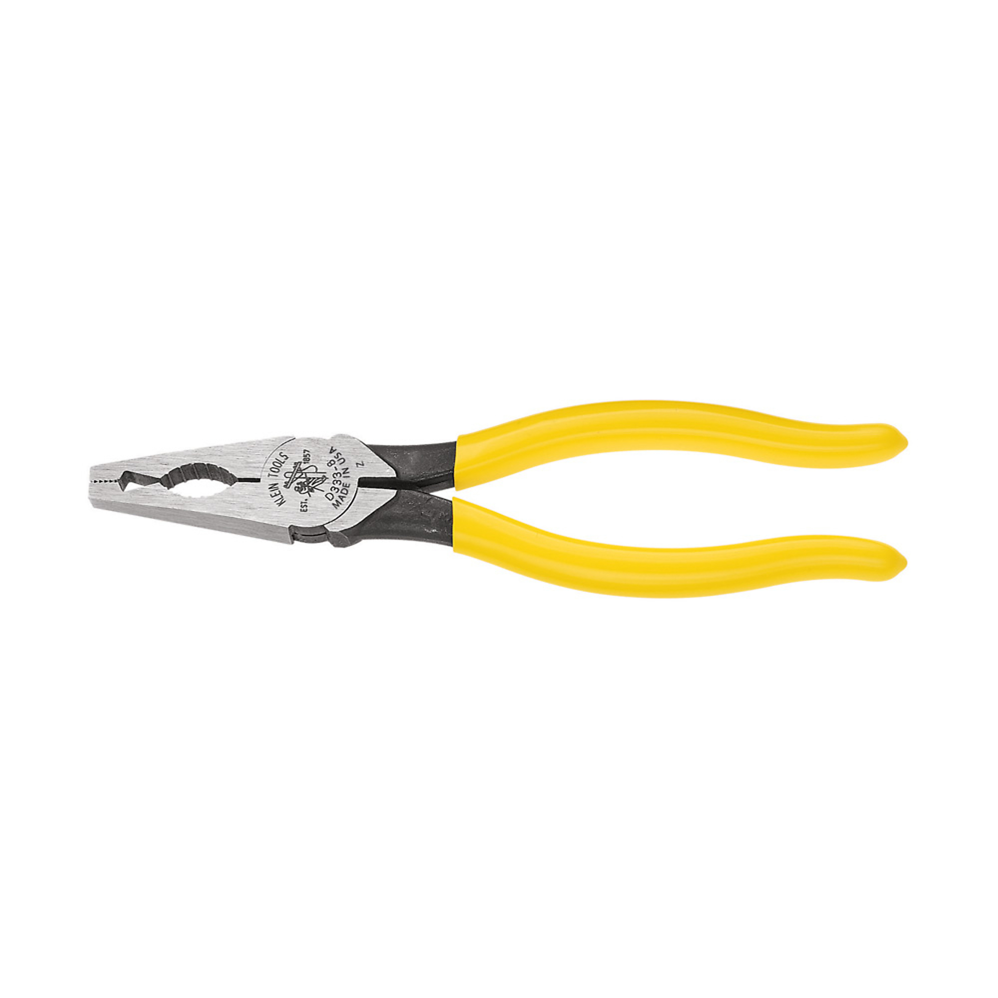 Klein Tools, Conduit Locknut and Reaming Pliers, Pieces (qty.) 1 Material Steel, Jaw Capacity 1.38 in, Model# D333-8
