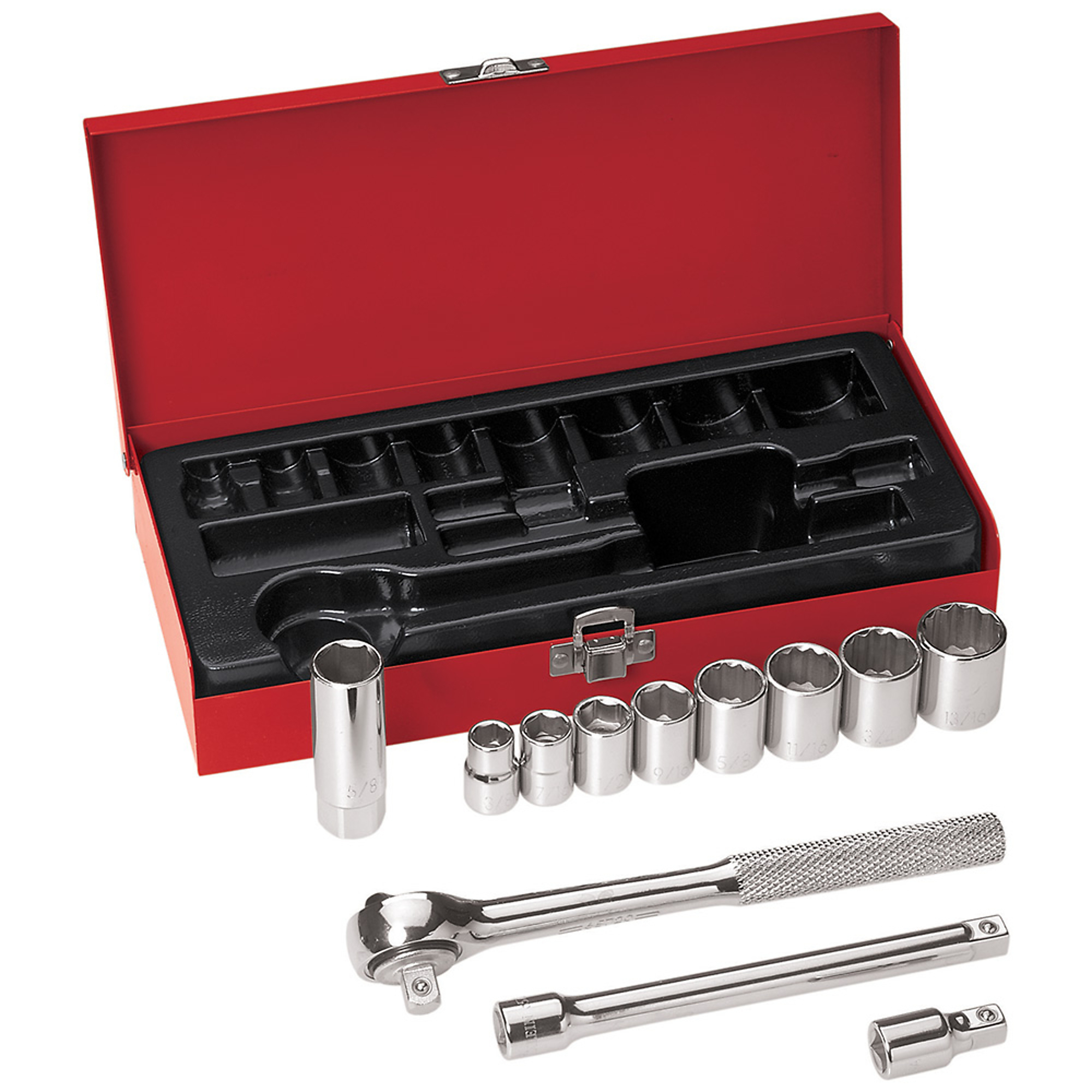 Klein Tools, 3/8in. Drive Socket Wrench Set, 12-Piece, Pieces (qty.) 12 Model# 65504