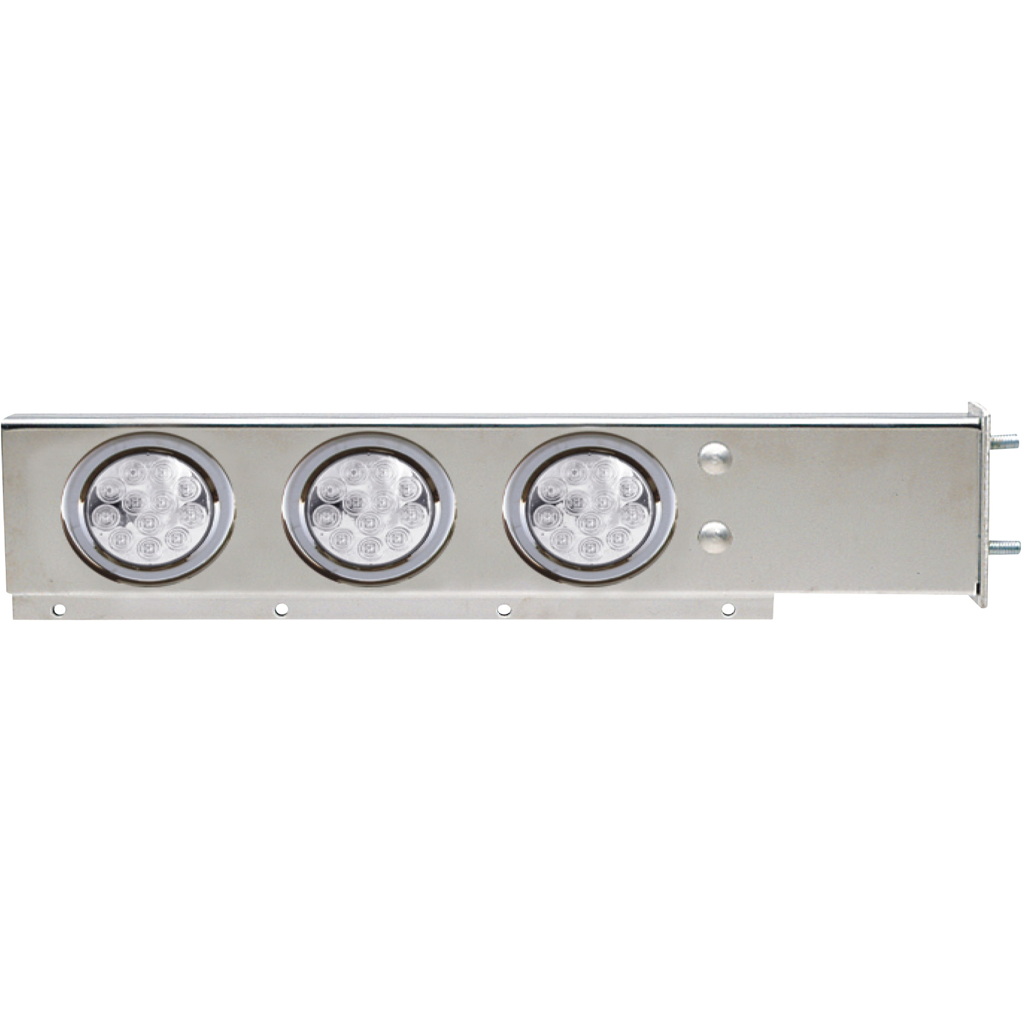TRUX Accessories Semi-Truck Flat Top Mud Flap Hanger Light Bars with Clear LEDs, Pair, Model# TU-9209LC
