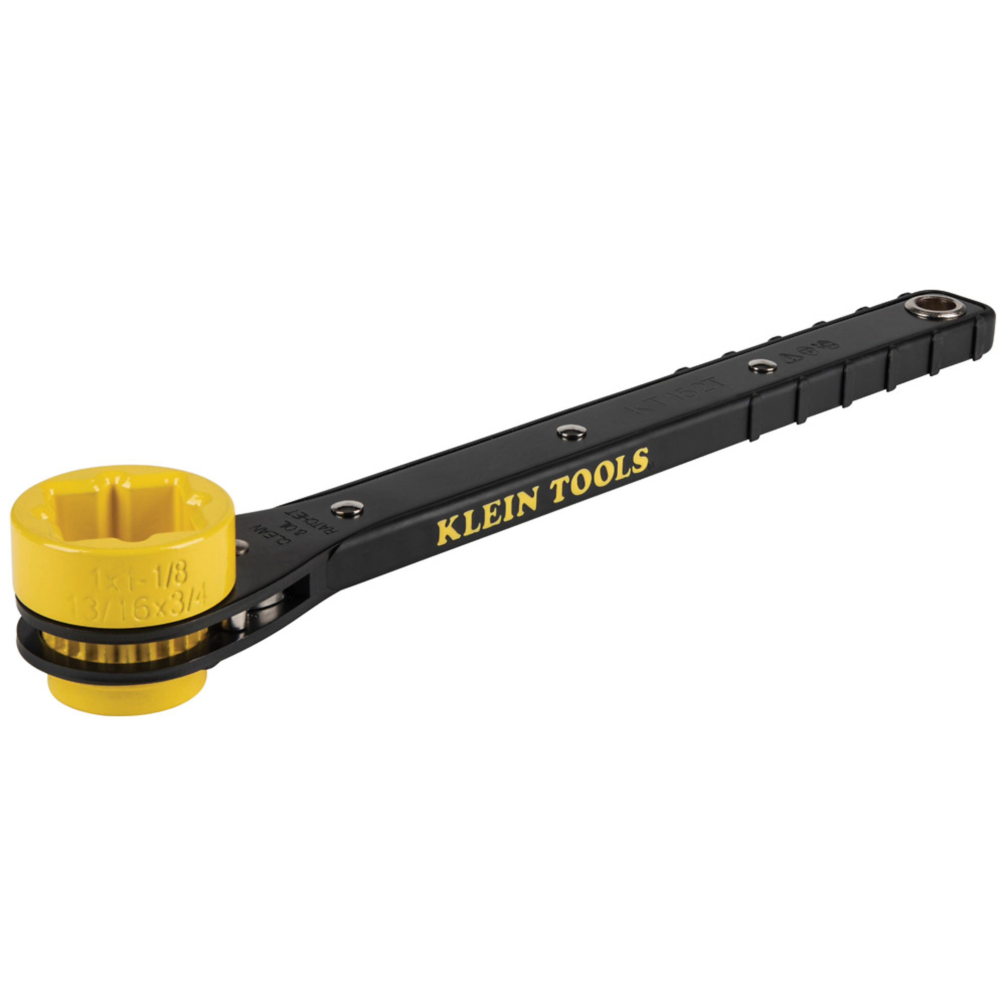 Klein Tools, 4in.-1 Lineman's Slim Ratcheting Wrench, Model# KT152T