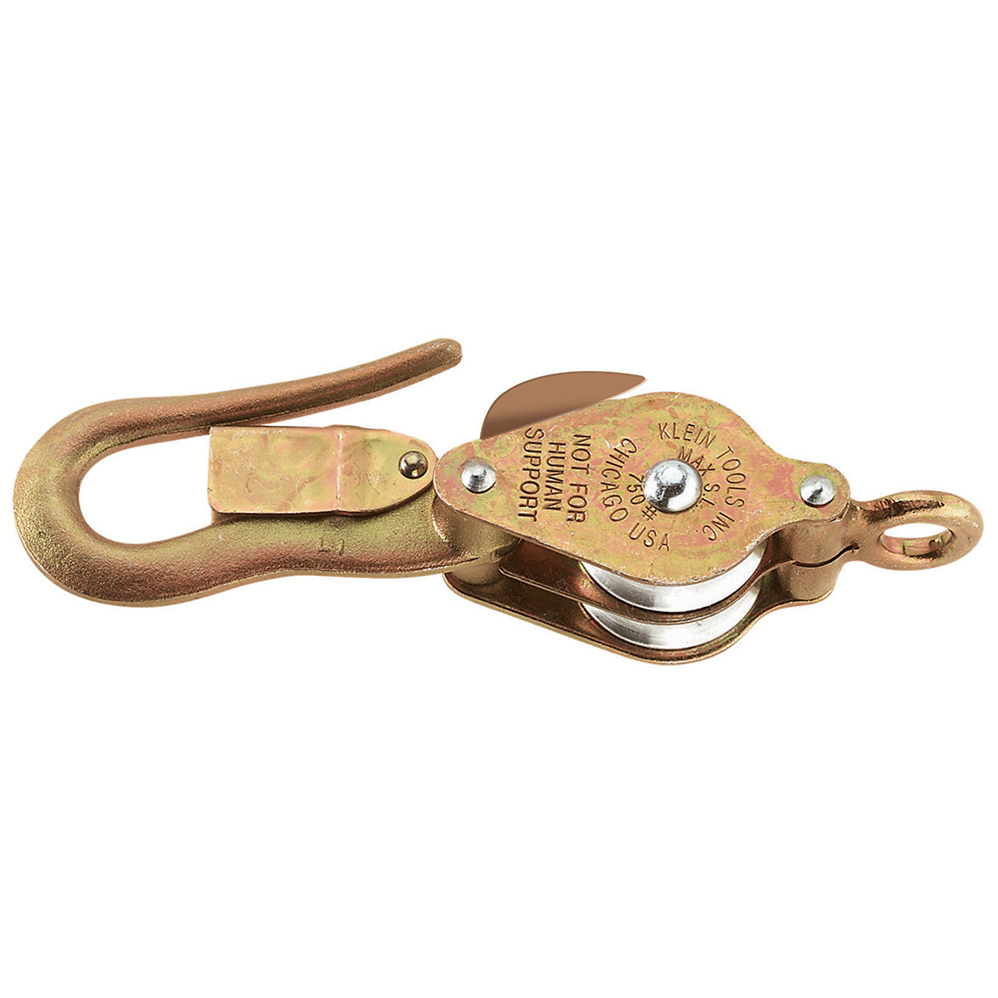 Klein Tools, Block with Eye and Nose Extended Over Keeper, Load Capacity 750 lb, Material Multiple, Model# H268