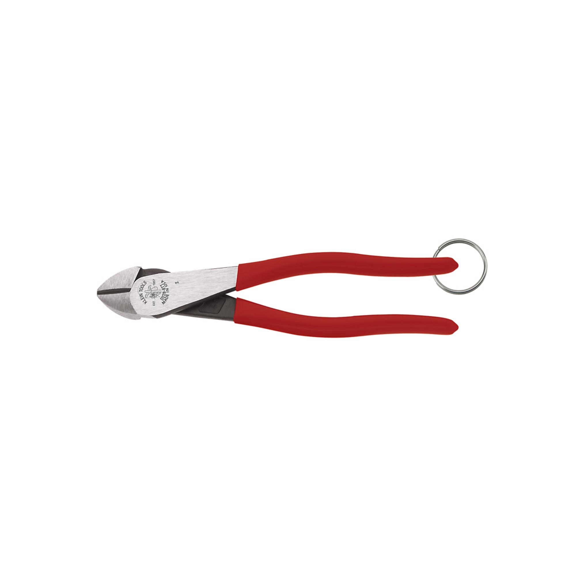 Klein Tools, Diagonal Cutting Pliers, High-Leverage, Tie Ring,, Pieces (qty.) 1 Material Steel, Jaw Capacity 1 in, Model# D228-8TT