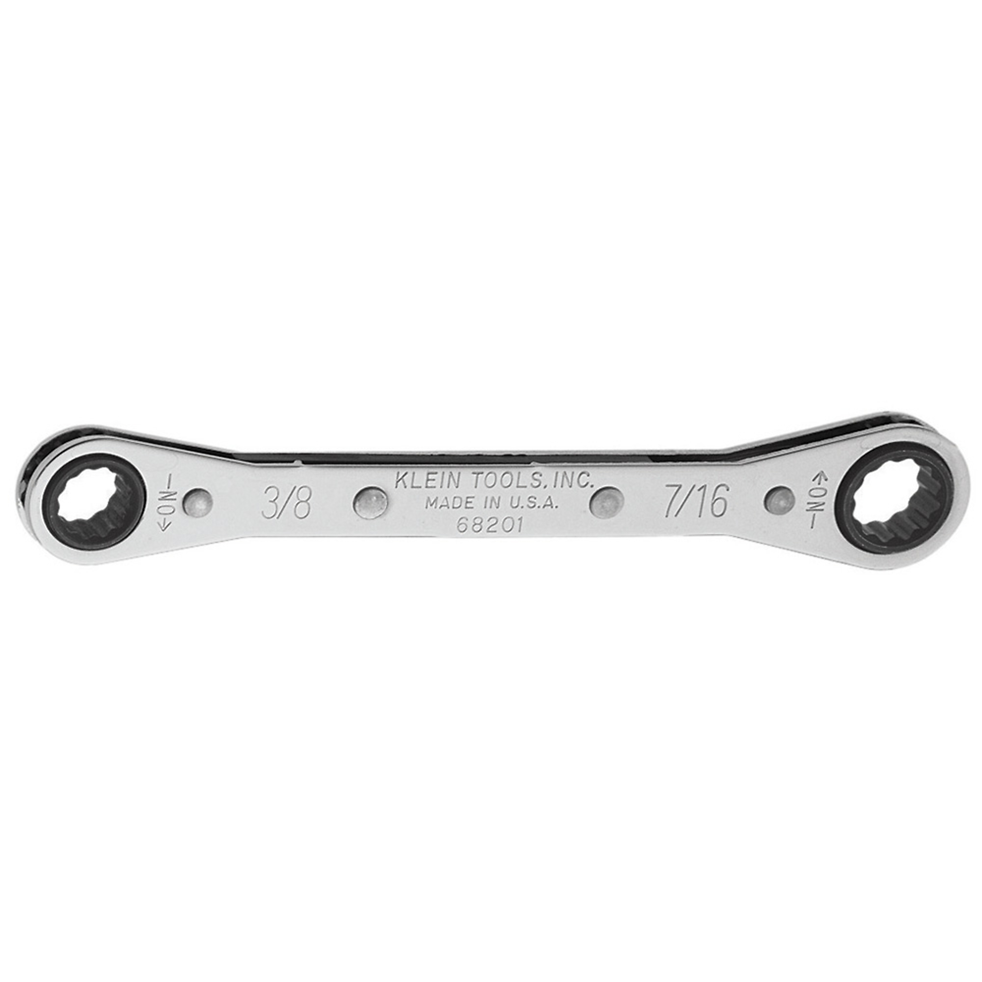 Klein Tools, Ratcheting Box Wrench 3/8 x 7/16in., Model# 68201