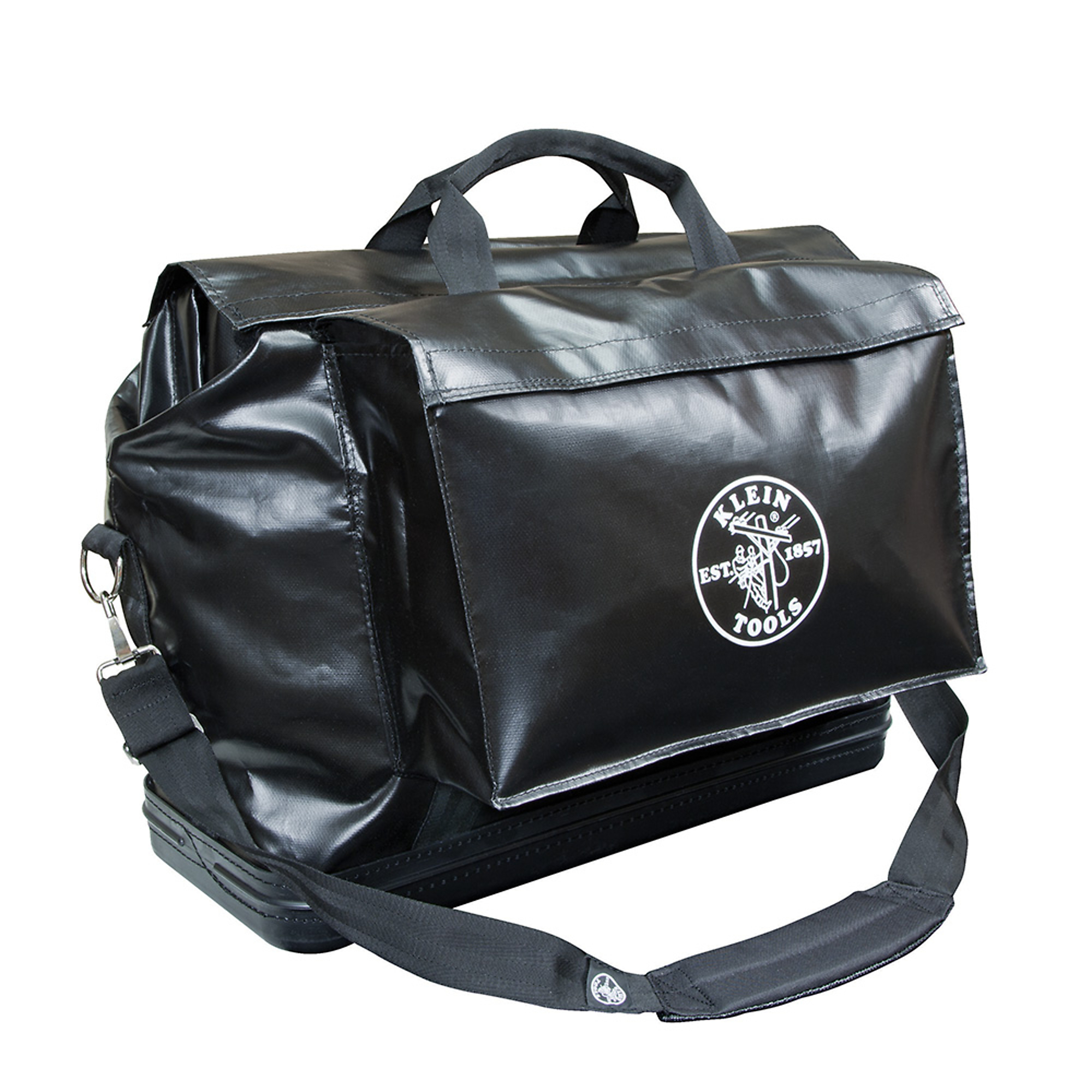 Klein Tools, Tool Bag, Vinyl Equipment Bag, Black, Large, Color Black, Pockets (qty.) 2 Material Vinyl, Model# 5182BLA
