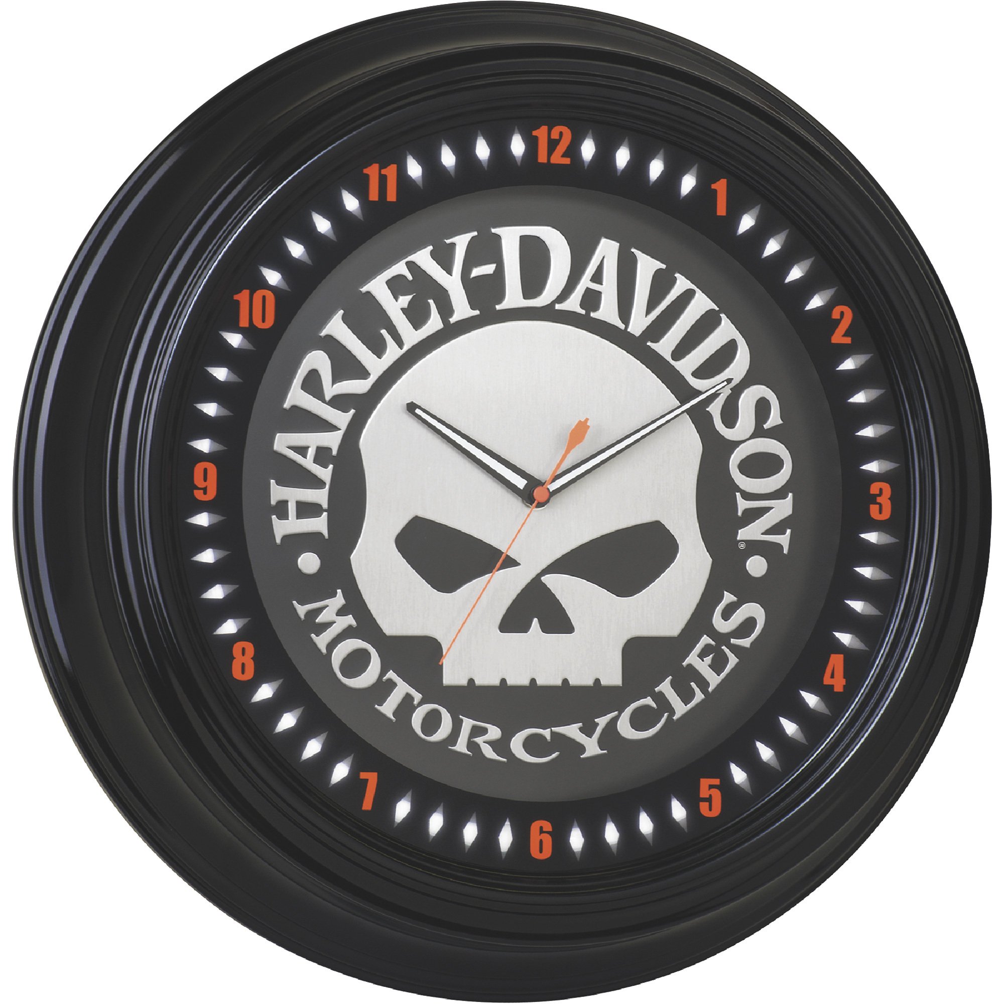 Harley-Davidson Skull Neon 16in. Clock, Model HDL-16639 Harley-Davidson Skull Neon 16in. Clock, Model HDL-16639