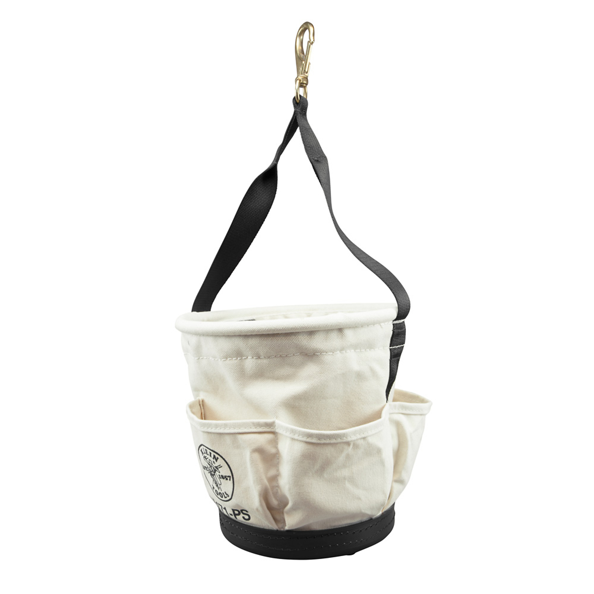 Klein Tools, Heavy-Duty Tapered Wall Bucket 4 Pockets, Color Multi, Pockets (qty.) 4 Material Canvas, Model# 5171PS