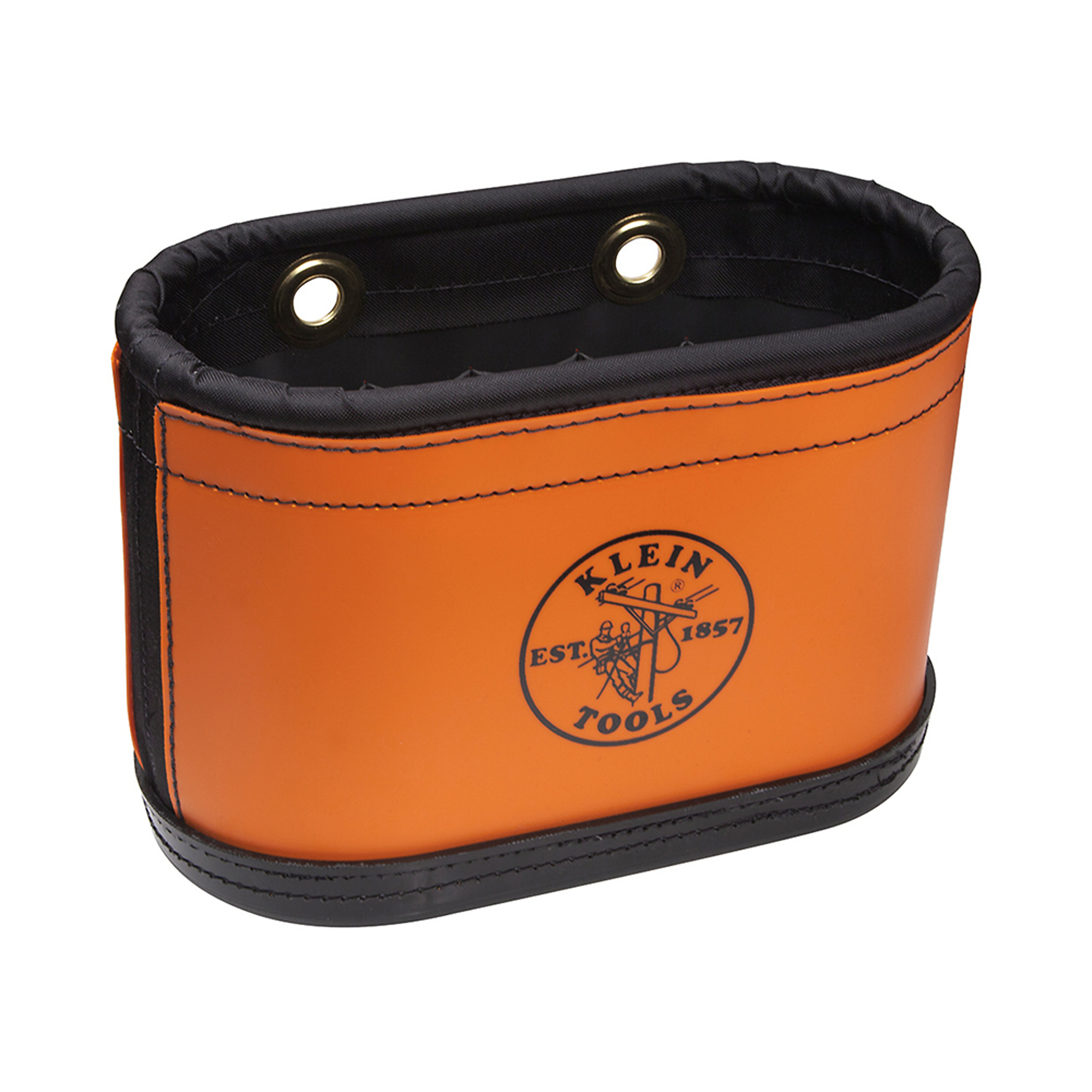 Klein Tools, Hard-Body Bucket, 14 Pocket Oval Bucket with Kicks, Color Orange, Pockets (qty.) 14 Material Polyethylene, Model# 5144BHB