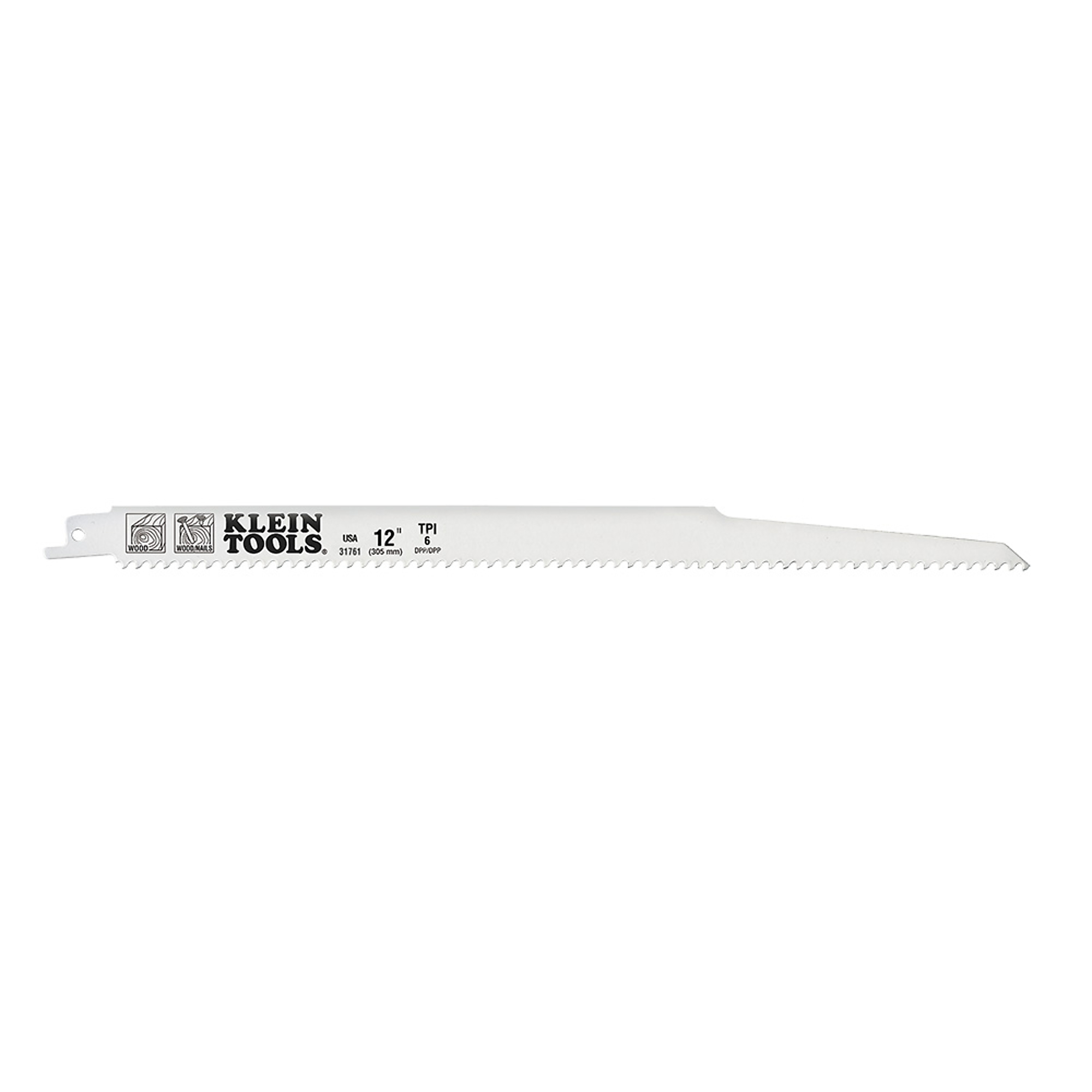 Klein Tools, Reciprocating Saw Blades, 6 TPI, 12in., 5-Pack, Blade Length 12 in, Included (qty.) 5 Model# 31761