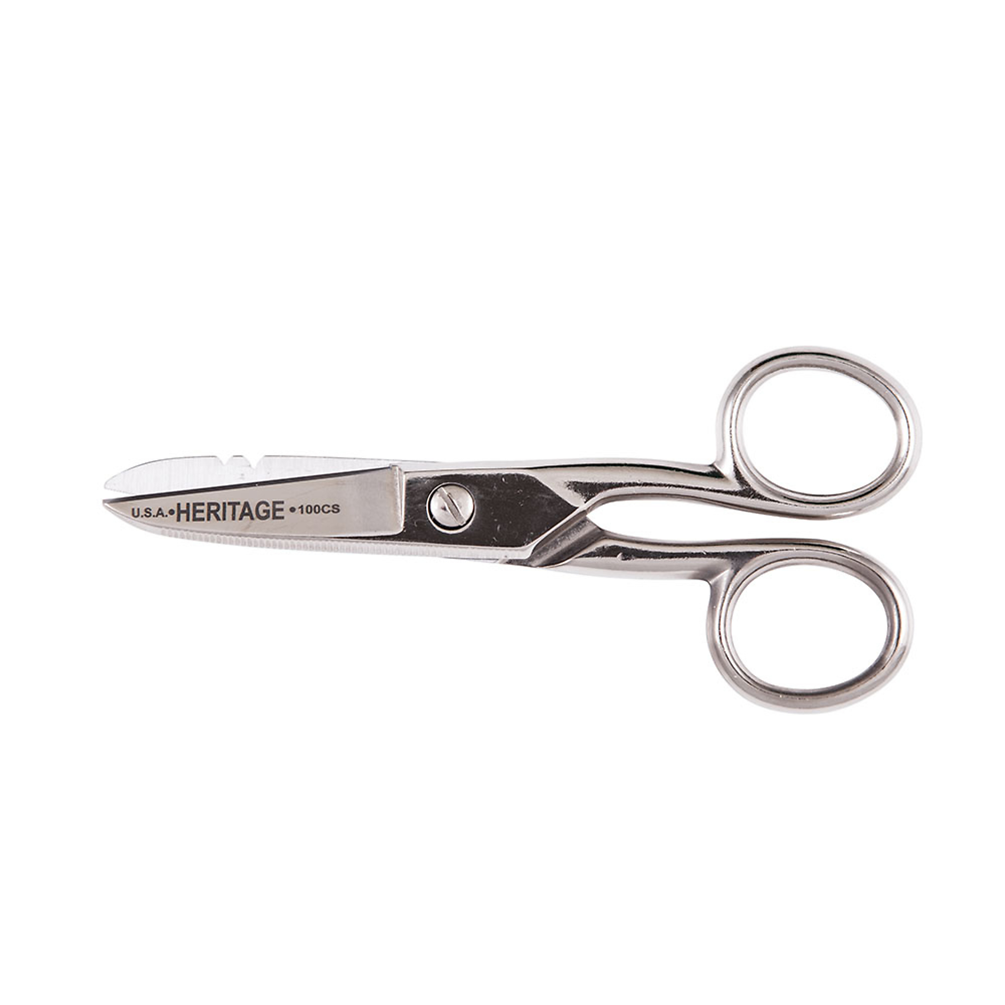 Klein Tools, Serrated Electrician Scissors with Stripping, Model# 100CS