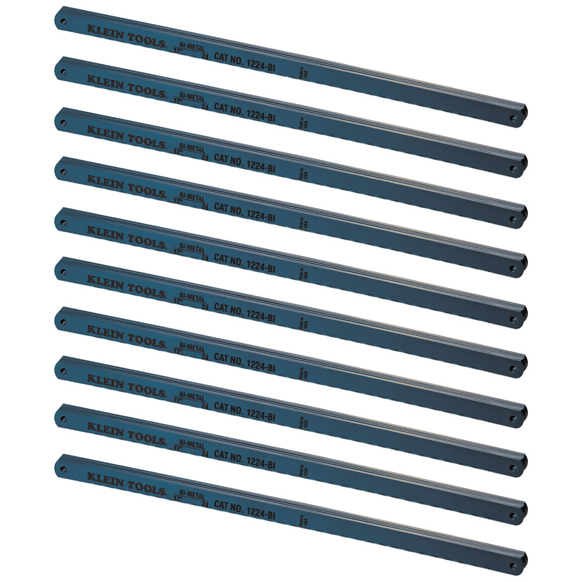 Klein Tools Bi-Metal Hacksaw Blades, 12in., 24 TPI, 100-Pk., Model# 1224BI