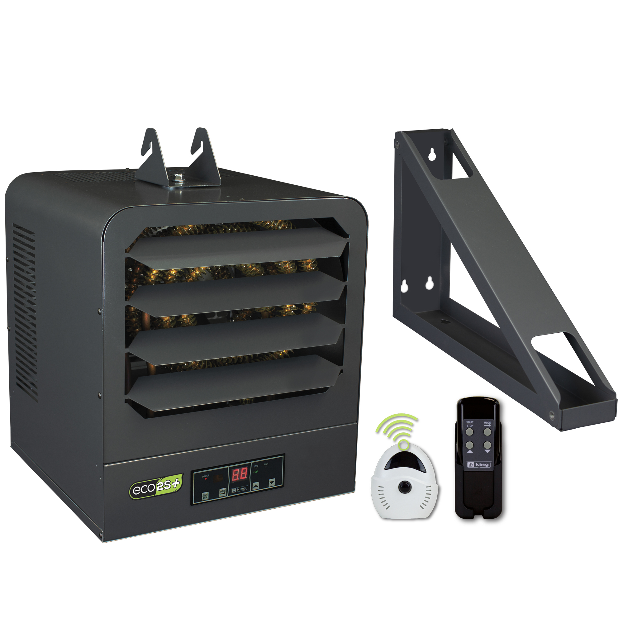 King Electric, KB ECO2S 2-Stage Unit Heater, Heat Output 34121 Btu/hour, Heating Capability 1000 ft², Model# KB2410-1-ECO2S-PLUS
