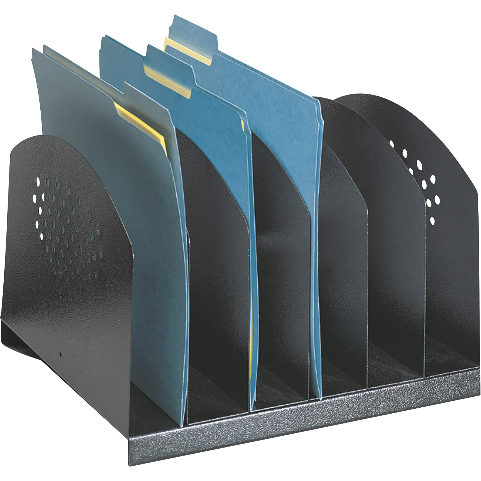 Safco Steel Desk Rack with 6 Upright Sections, Model# 3155BL