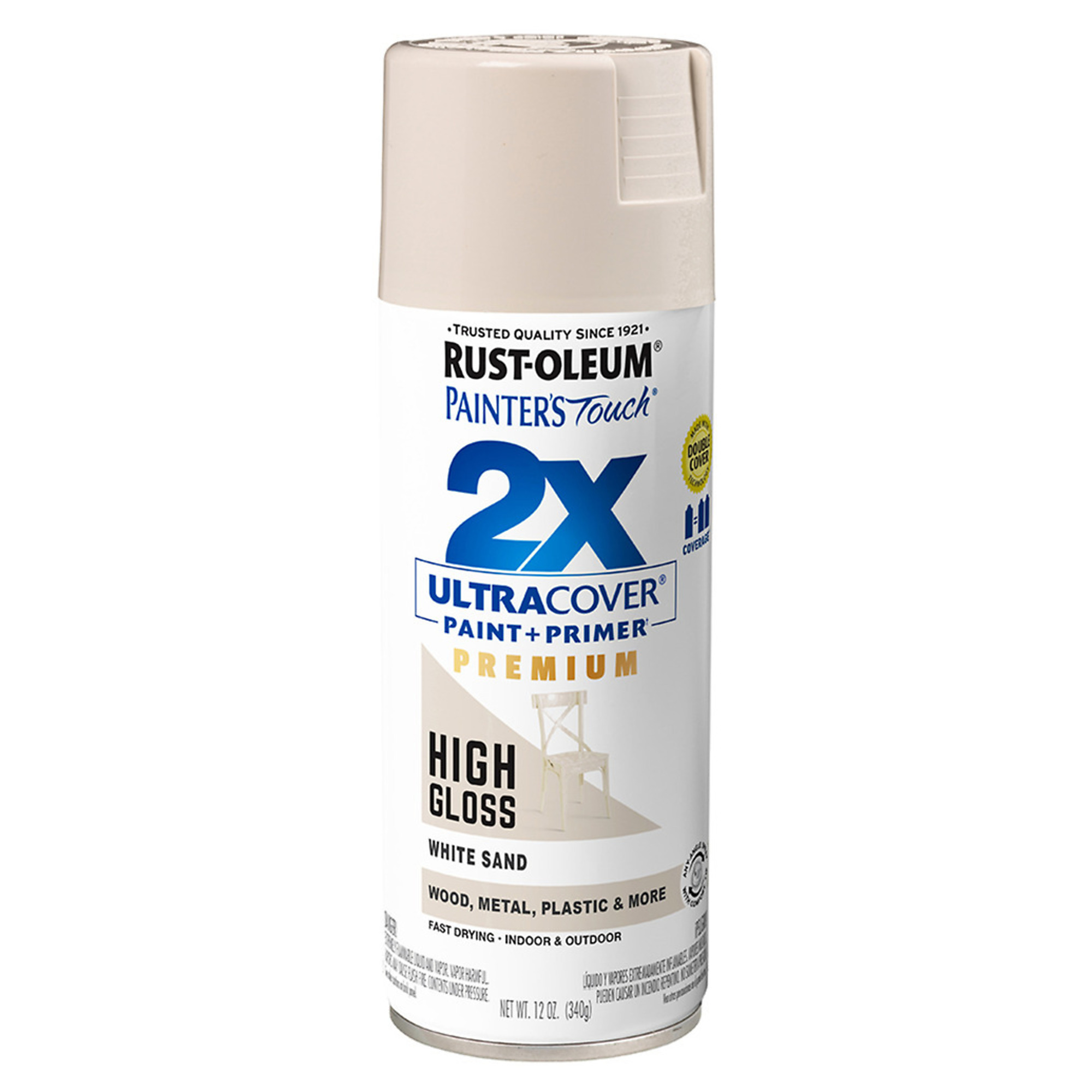 Rust-oleum, Painters Touch 2X Spray Paint,Hi Gloss, White Sand