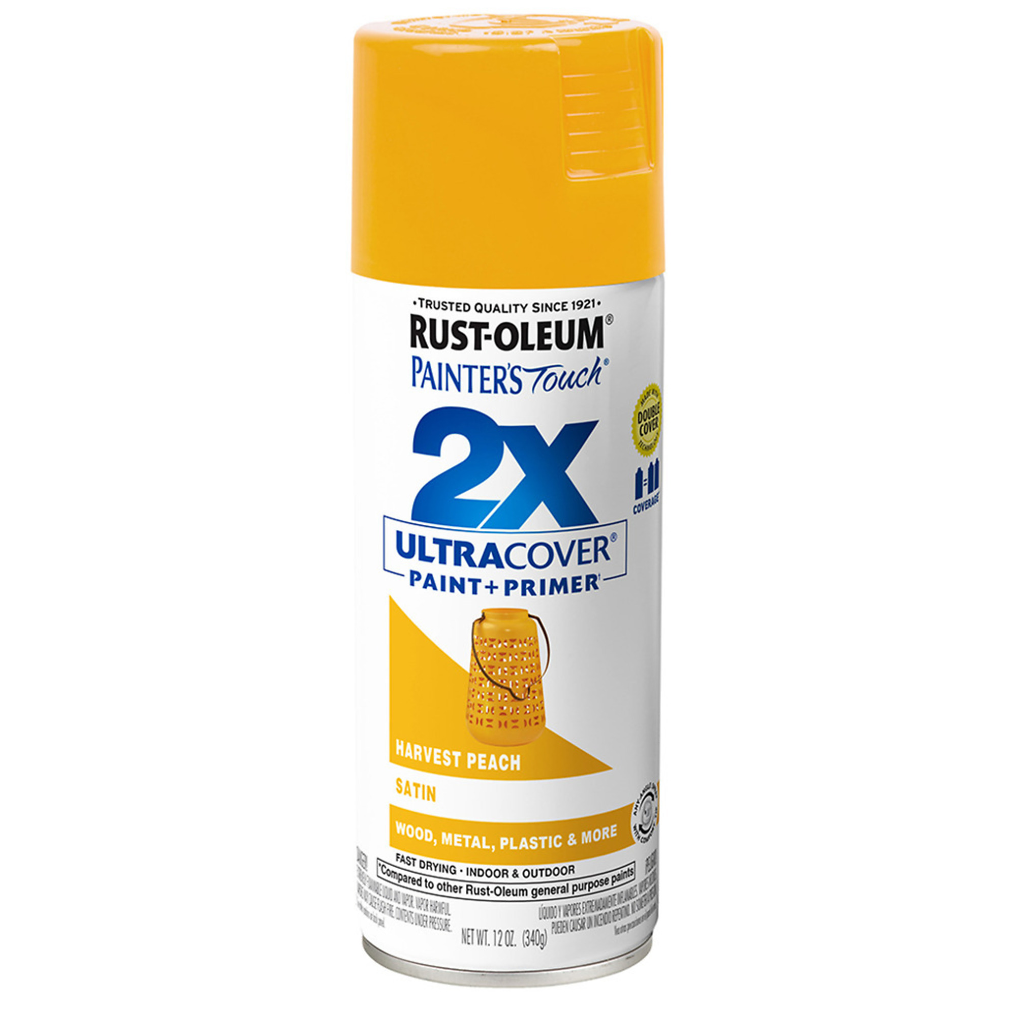 Rust-Oleum Painter's Touch 2X Ultra Cover Spray Paint - Satin Harvest Peach, 12 Oz., Model# 366993DS