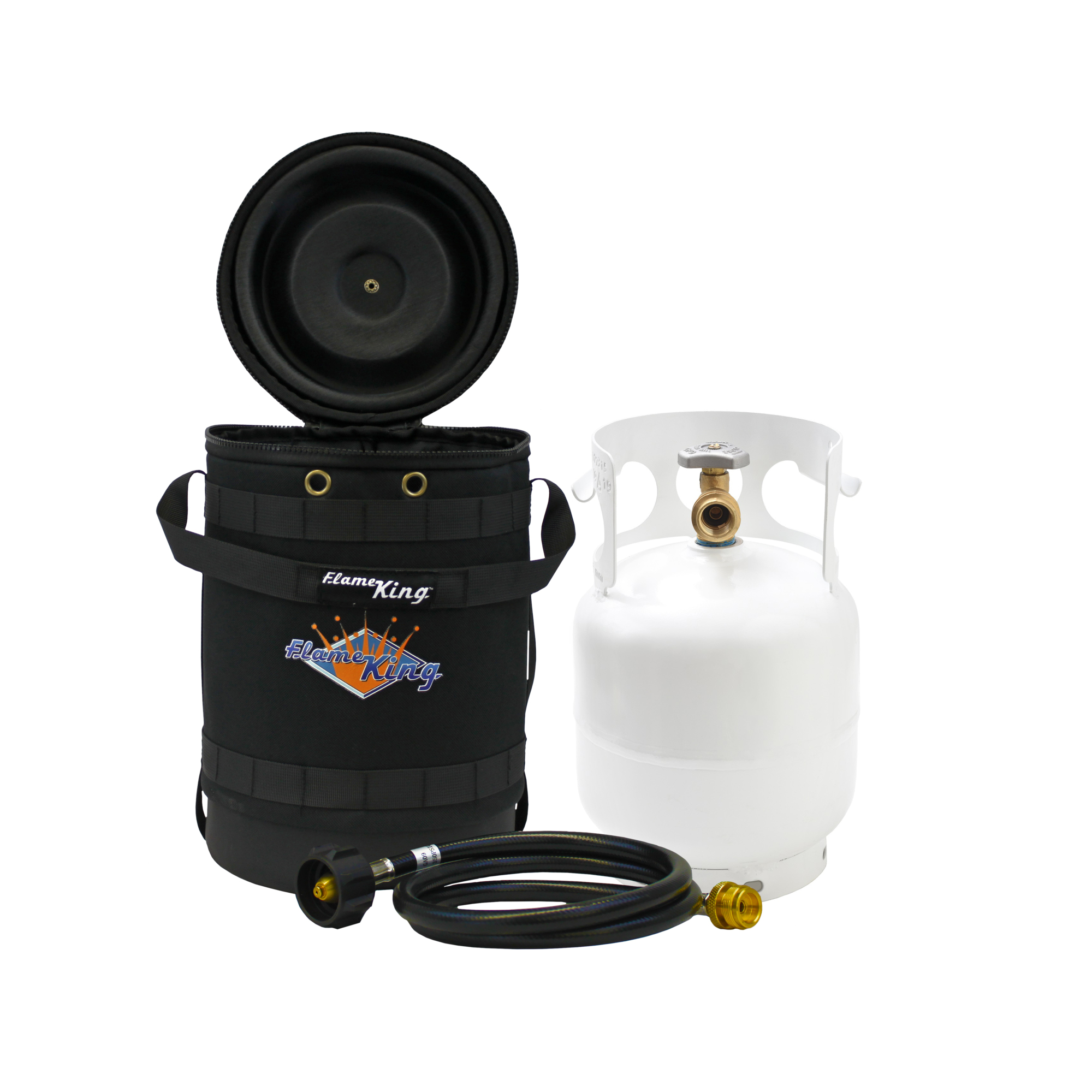 Flame King, Gas Hauler Kit w/5LB Tank Rubber Hose, Included (qty.) 1 Material Steel/Rubber, Model# GH5-RBH-5LB