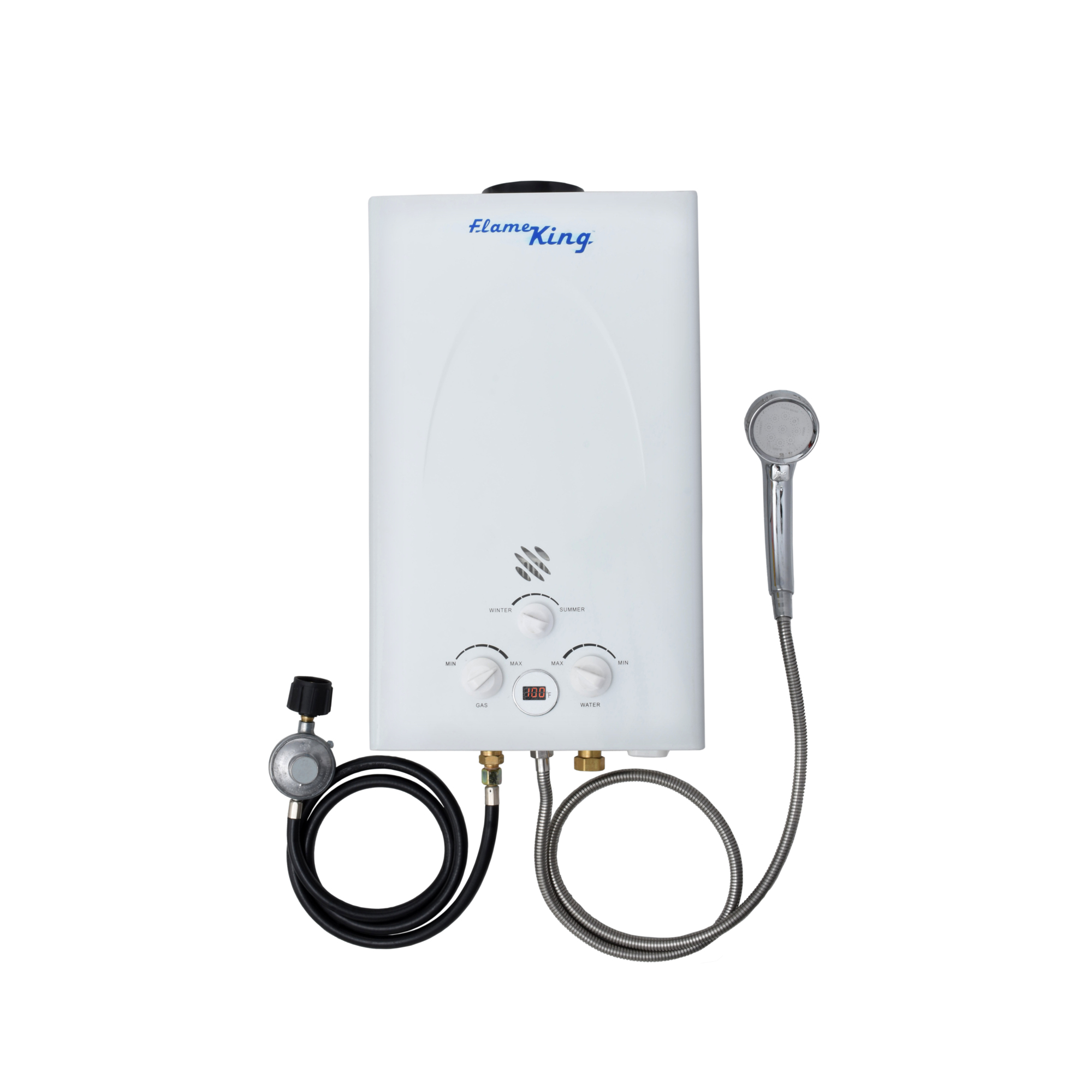Flame King Tankless Outdoor Portable Water Heater, 2.64-Gal. Capacity, Model# YSNBM-264