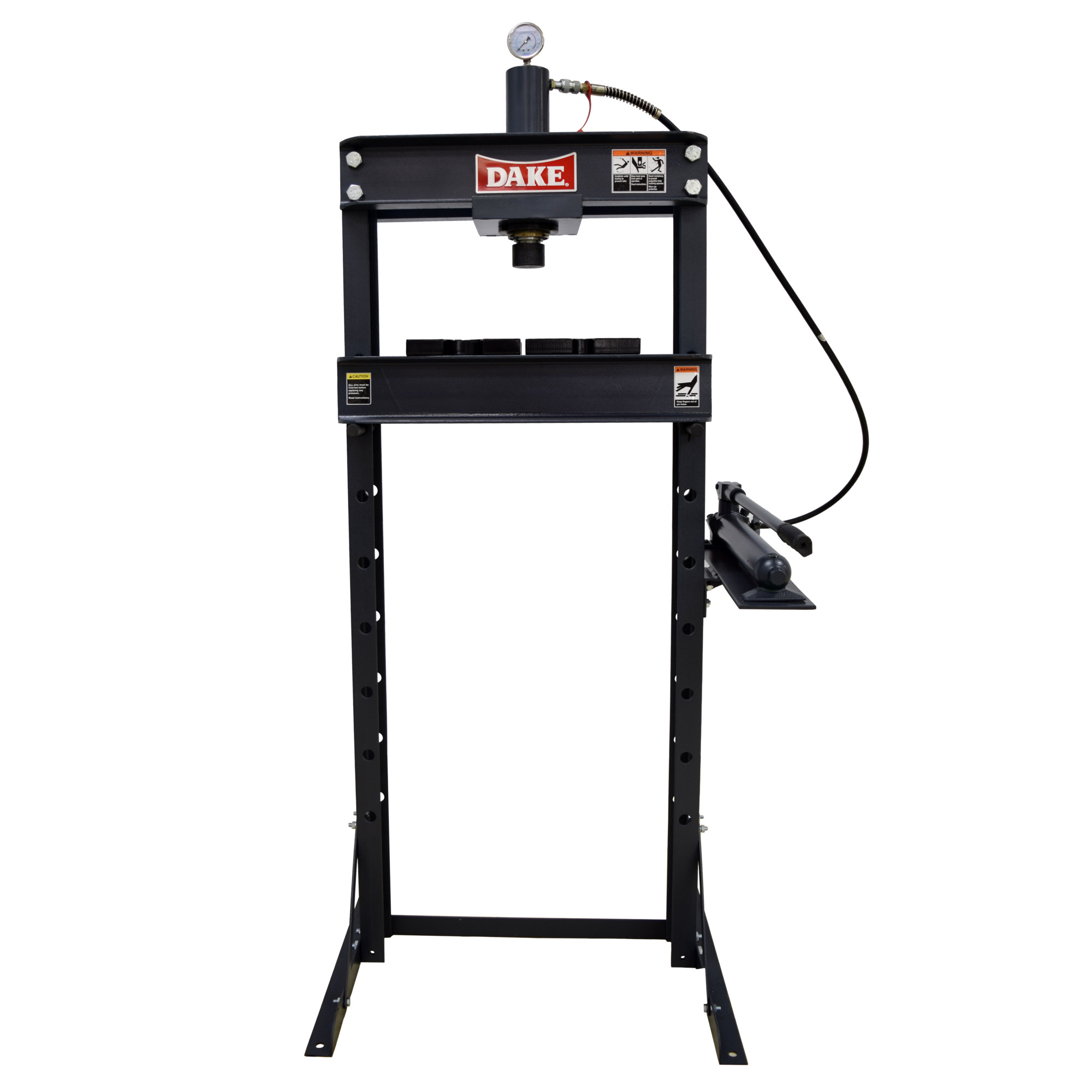 Dake, Floor 20-ton Manual H-frame Press, Press Type Hydraulic, Max. Pressure 20 Tons, Model# F-20