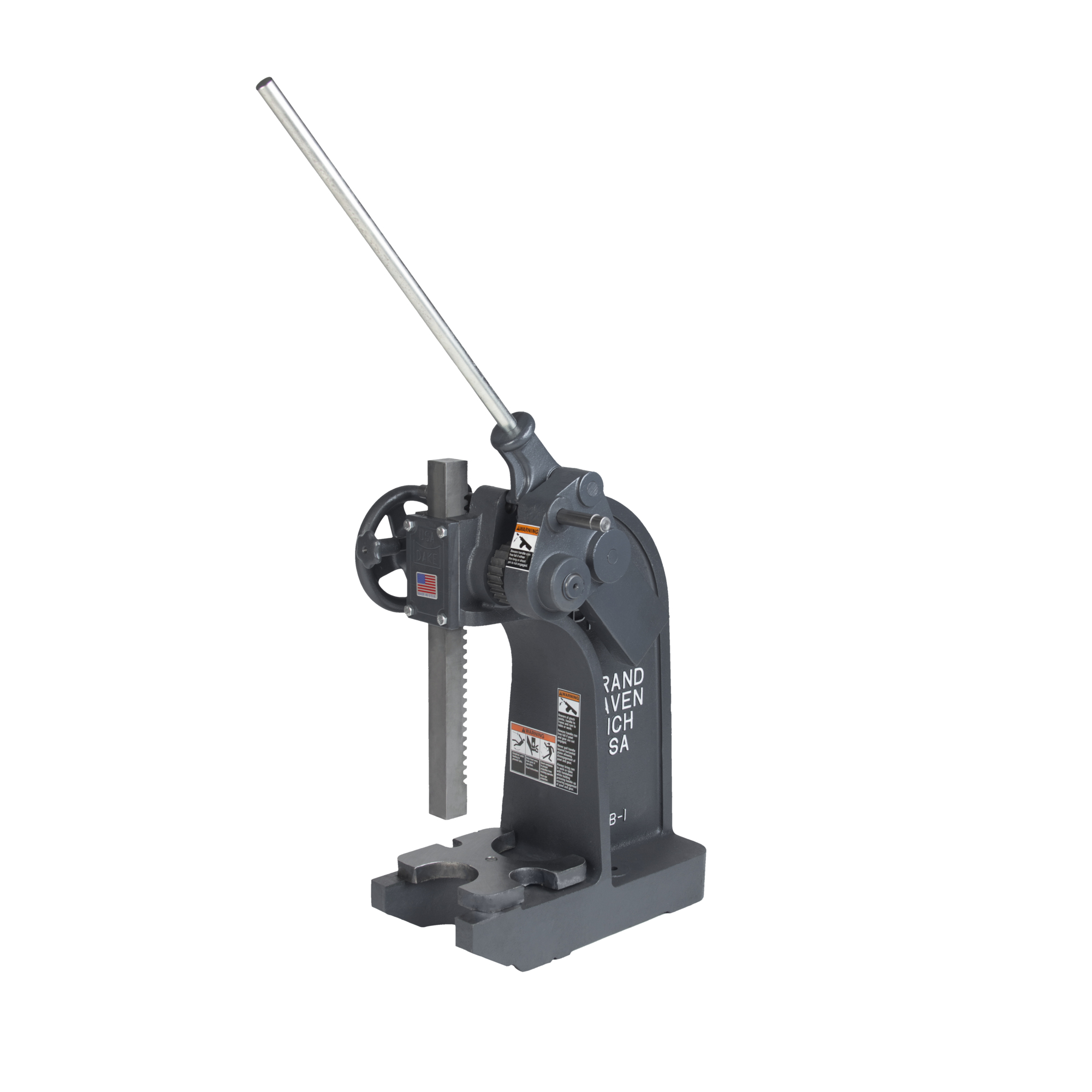 Dake, 6-ton Compound Leverage Press, Continuous Force 6 Tons, Anvil Diameter 1.5 in, Arbor Press Height 26 in, Model# D-903001