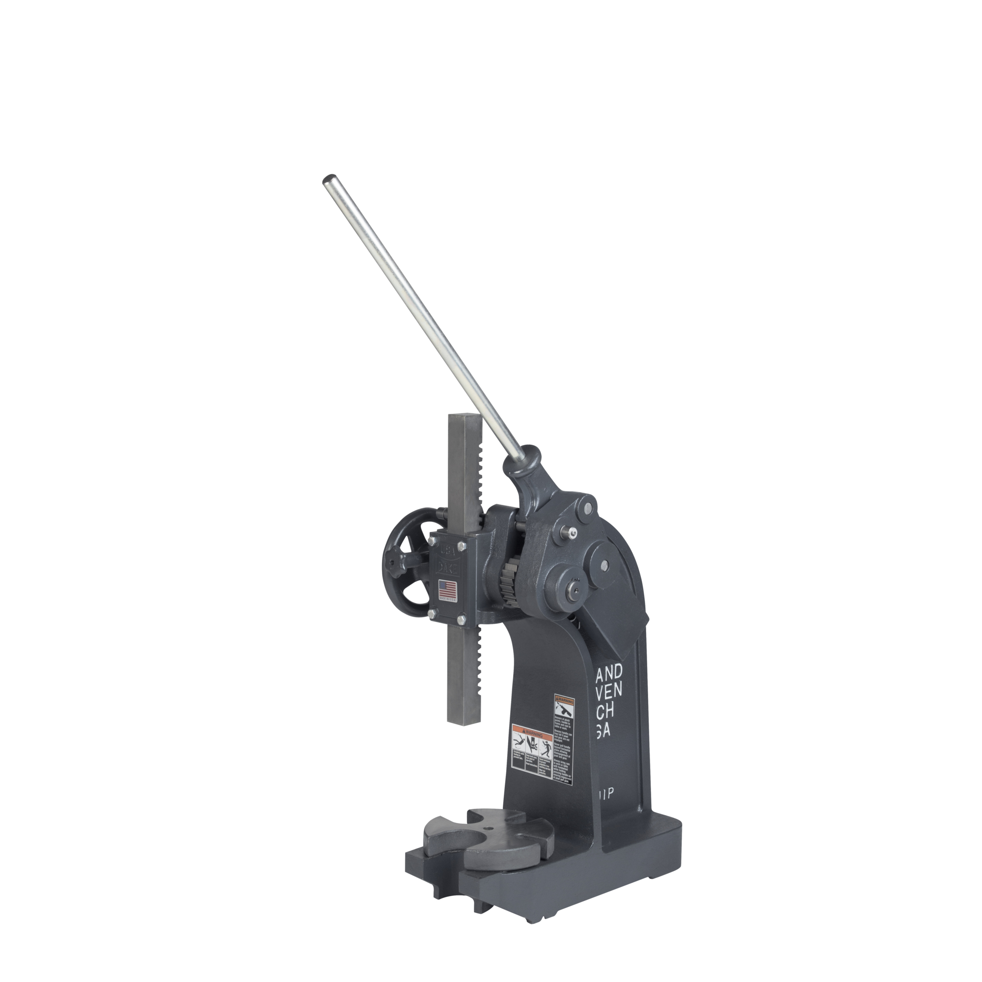 Dake, 6-ton Compound Leverage Press, Continuous Force 6 Tons, Anvil Diameter 1.5 in, Arbor Press Height 26 in, Model# D-903004