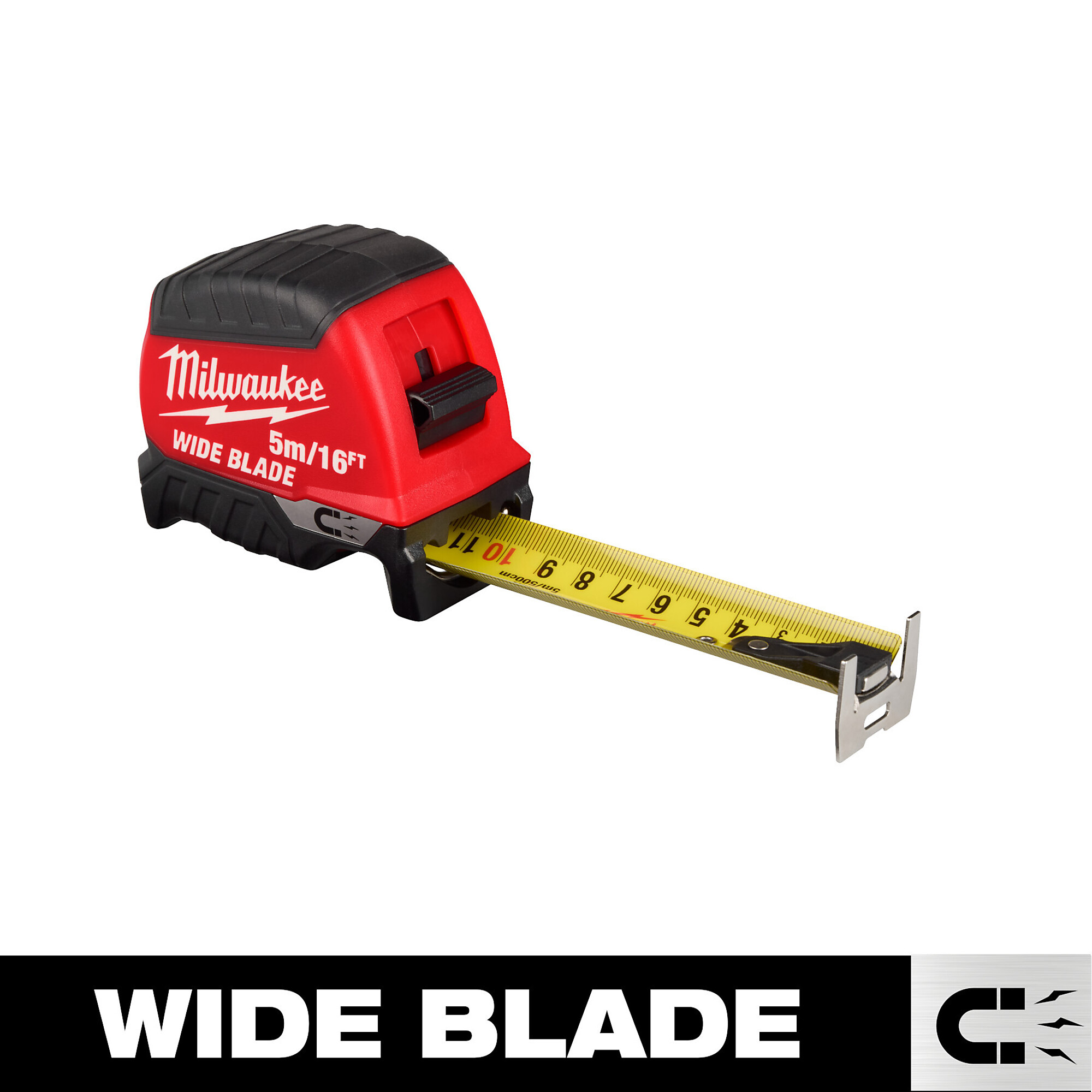 Milwaukee, 5m/16ft. Wide Blade Magnetic Tape Measure, Model# 48-22-1217M