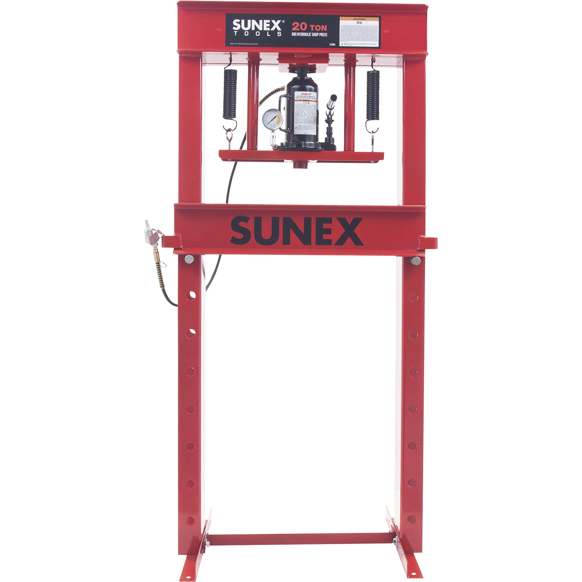 Sunex Tools Air/Hydraulic Shop Press, 20-Ton Capacity, Heavy-Duty, Model# 5720AH