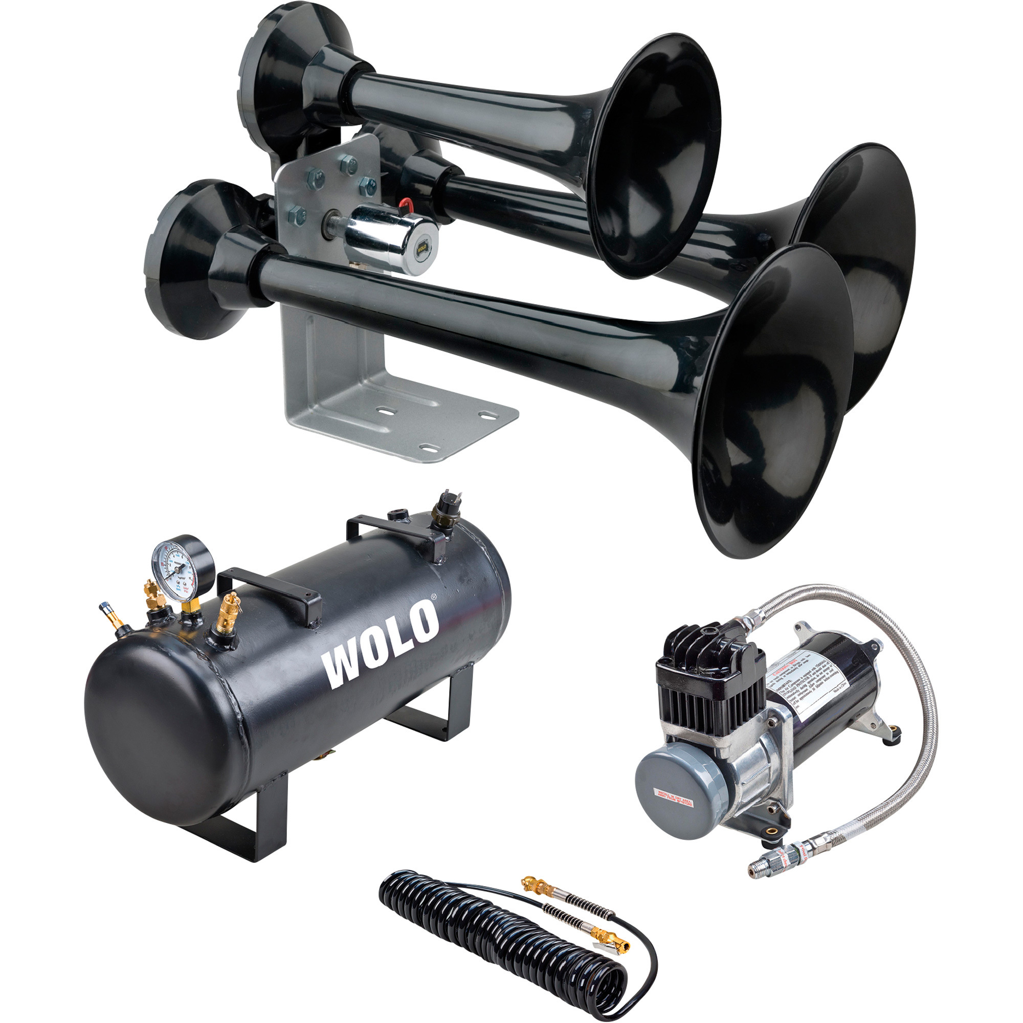 Wolo Siberian Express Pro Train Horn, 3 Trumpets, 2.5-Gal., 152 dB, Model# 847-858