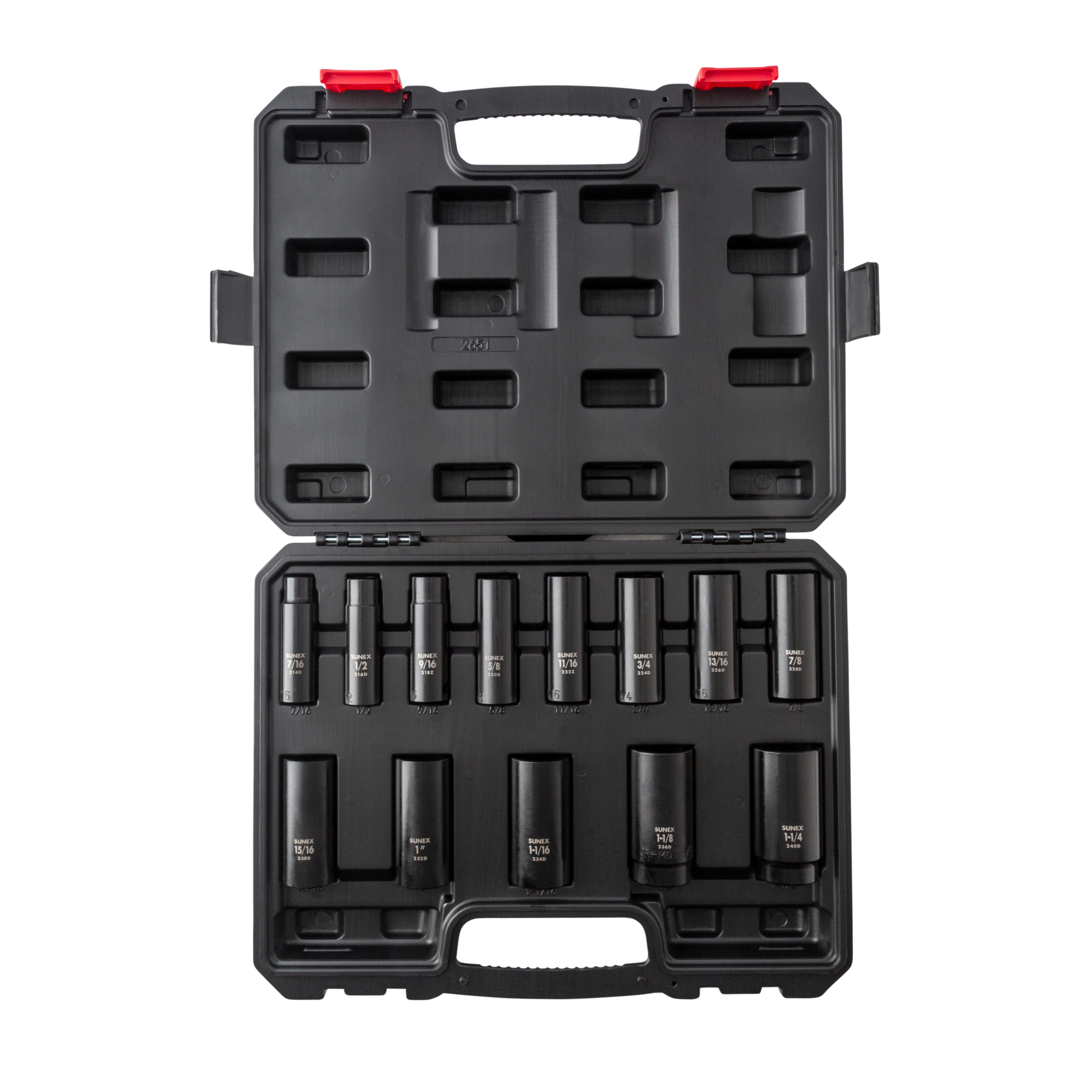 Sunex Tools 1/2in. Drive SAE 6-Point Deep Impact Socket Set — 13 Pcs, CR-MO Alloy Steel, Model# 2651
