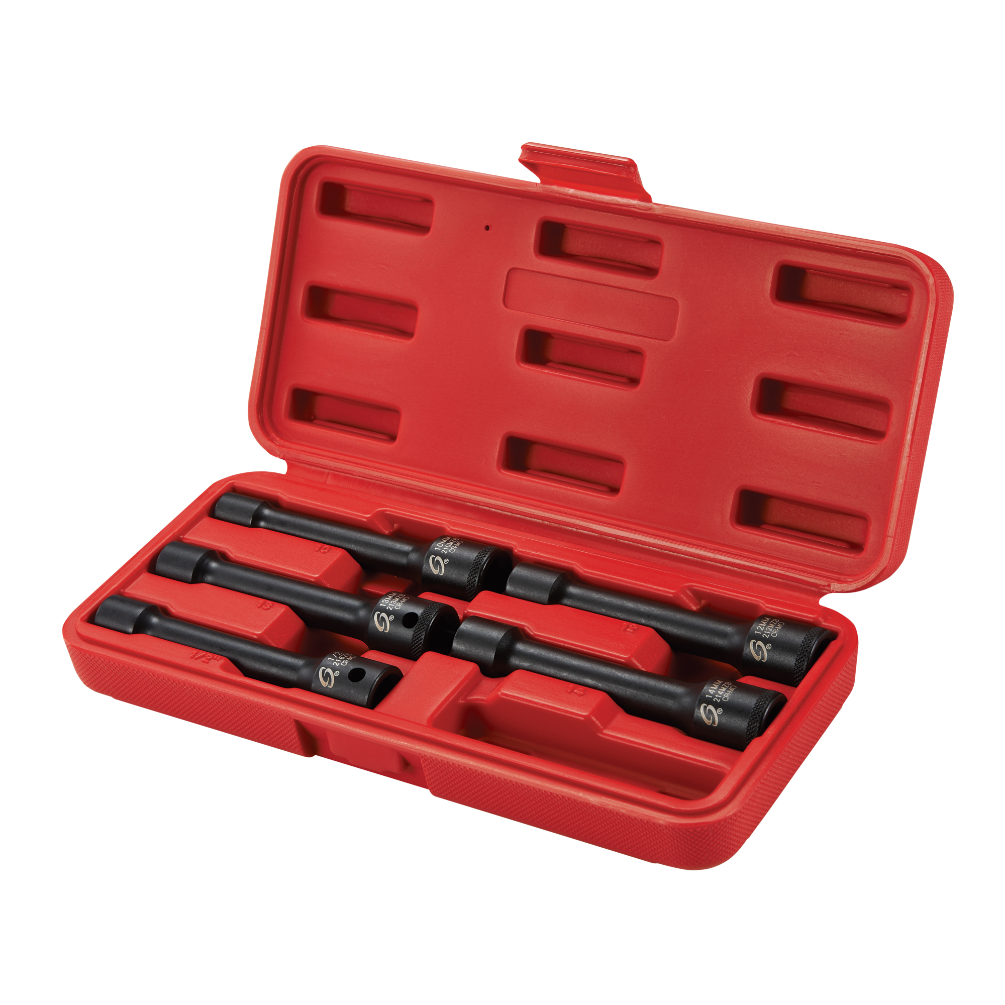 Sunex Tools 1/2in. Dr. 12-Pt. Head Bolt Impact Sockets — 5 Pcs, Chrome-Molybdenum Alloy Steel, Model# 2625